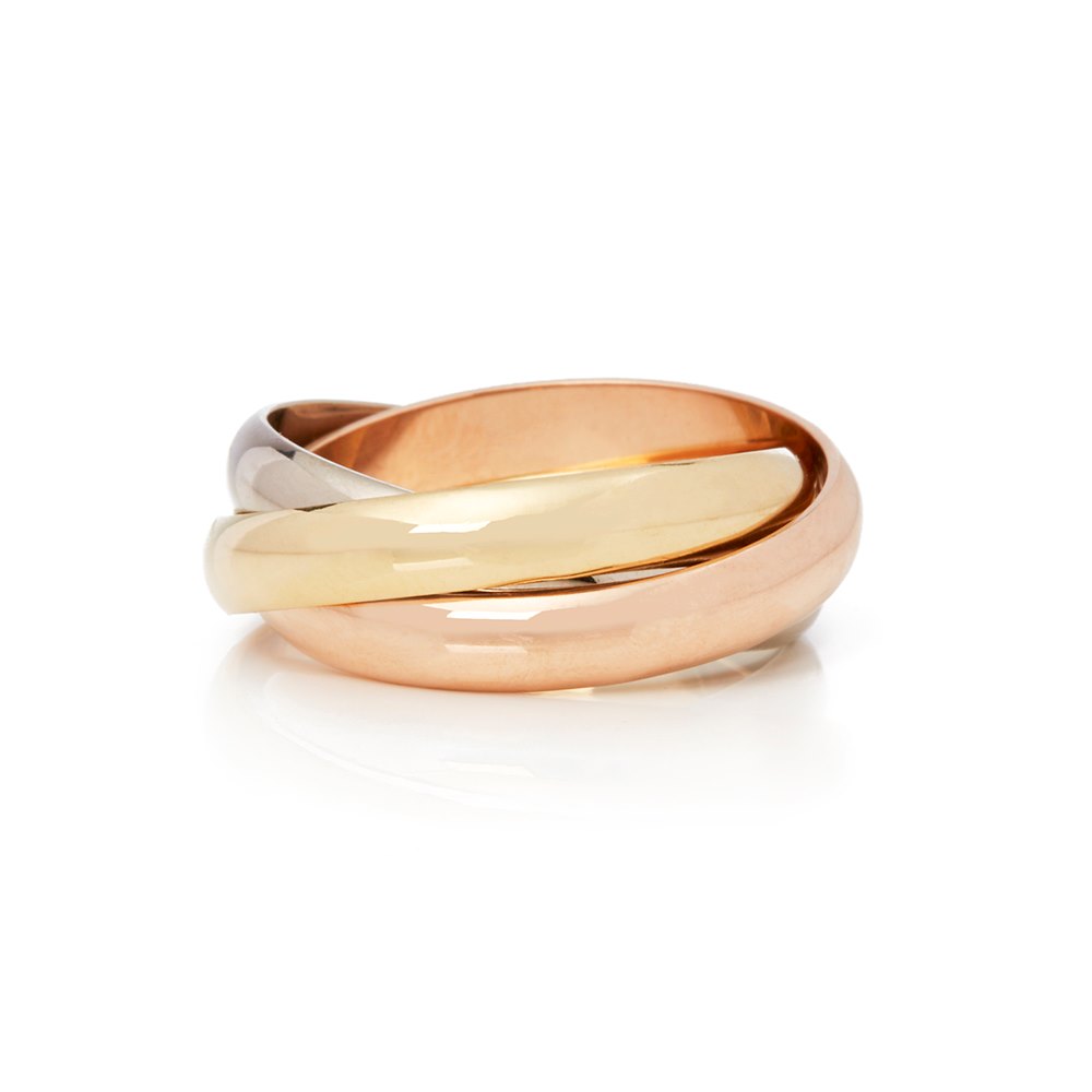 Cartier 18k Yellow, White & Rose Gold Classic Trinity Ring