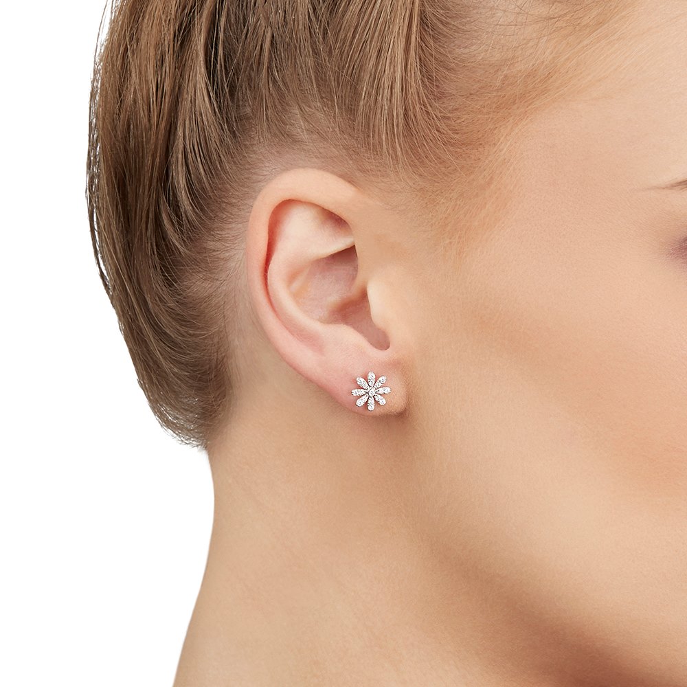 Tiffany & Co. Platinum Diamond Paloma Picasso Flower Stud Earrings