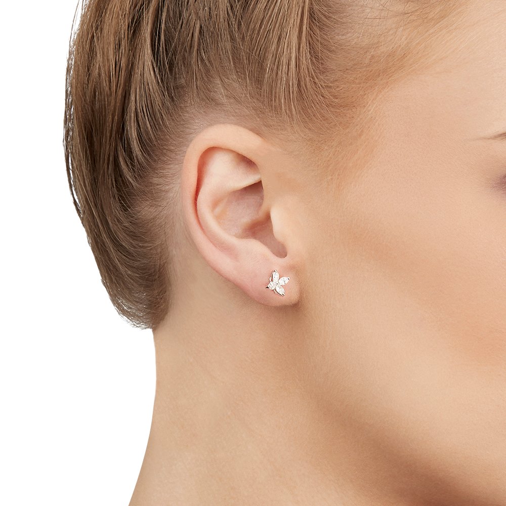 Tiffany & Co. Platinum Diamond Medium Victoria Stud Earrings