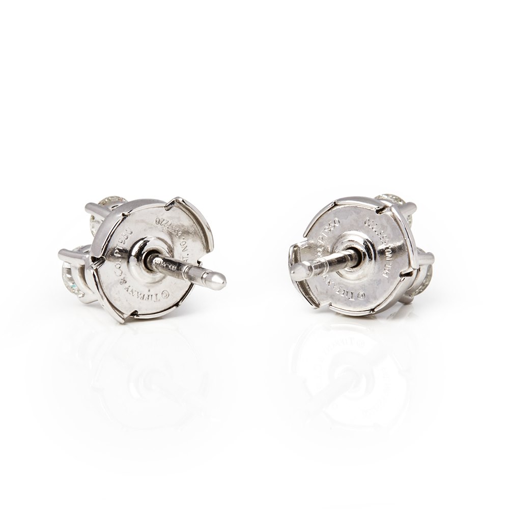 Tiffany & Co. Platinum Diamond Aria Stud Earrings