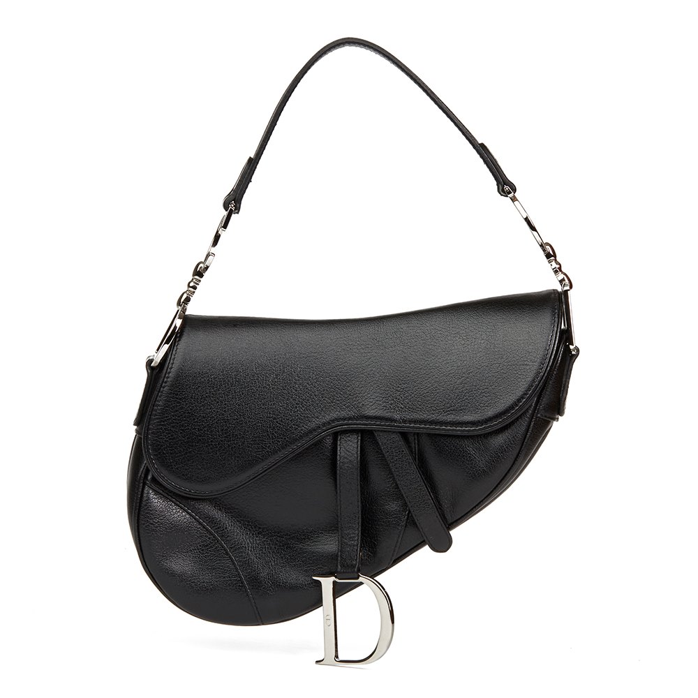 black christian dior saddle bag