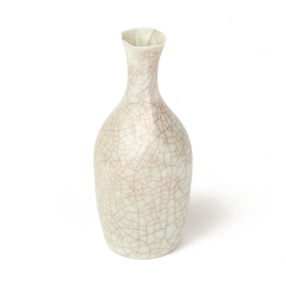 SONIA LEWIS STUDIO CERAMIC CRAQUEL GLAZED BOTTLE VASE 20th Century
