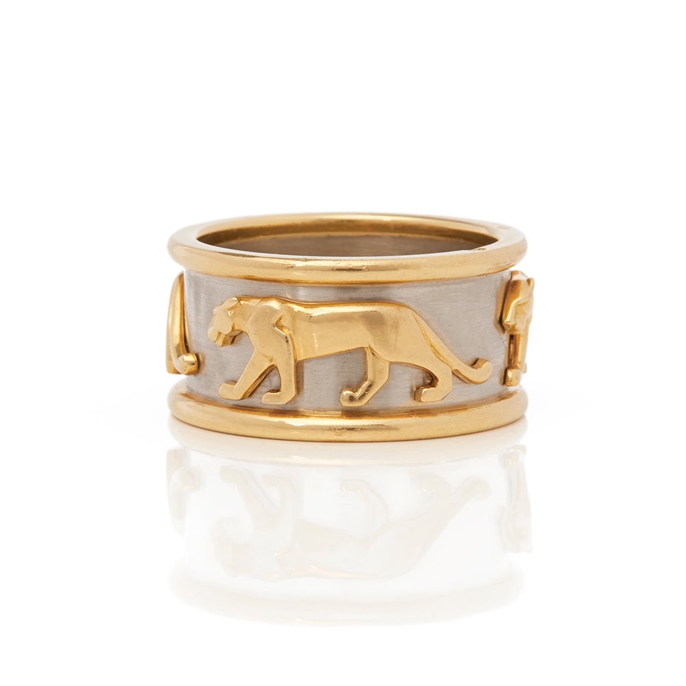 Cartier 18k Yellow & 18k White Gold Men's Panthère Ring