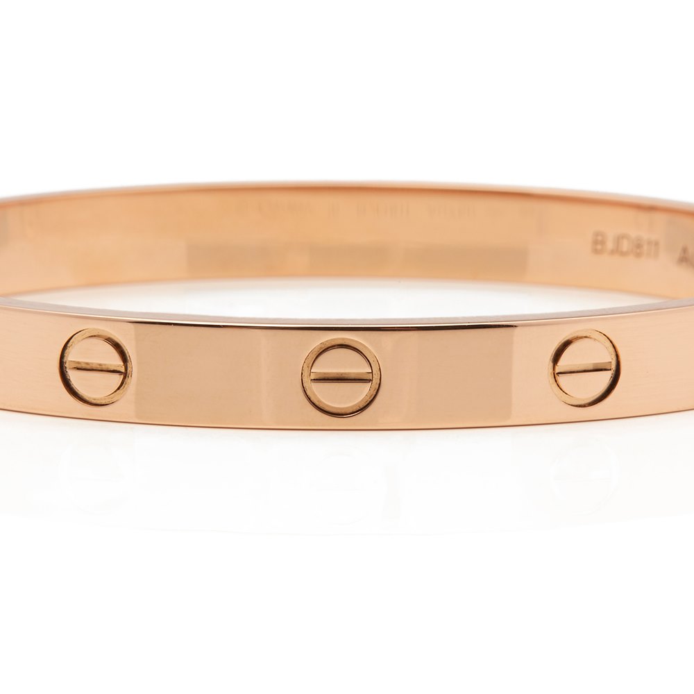 Cartier 18k Rose Gold Love Bangle Size 16