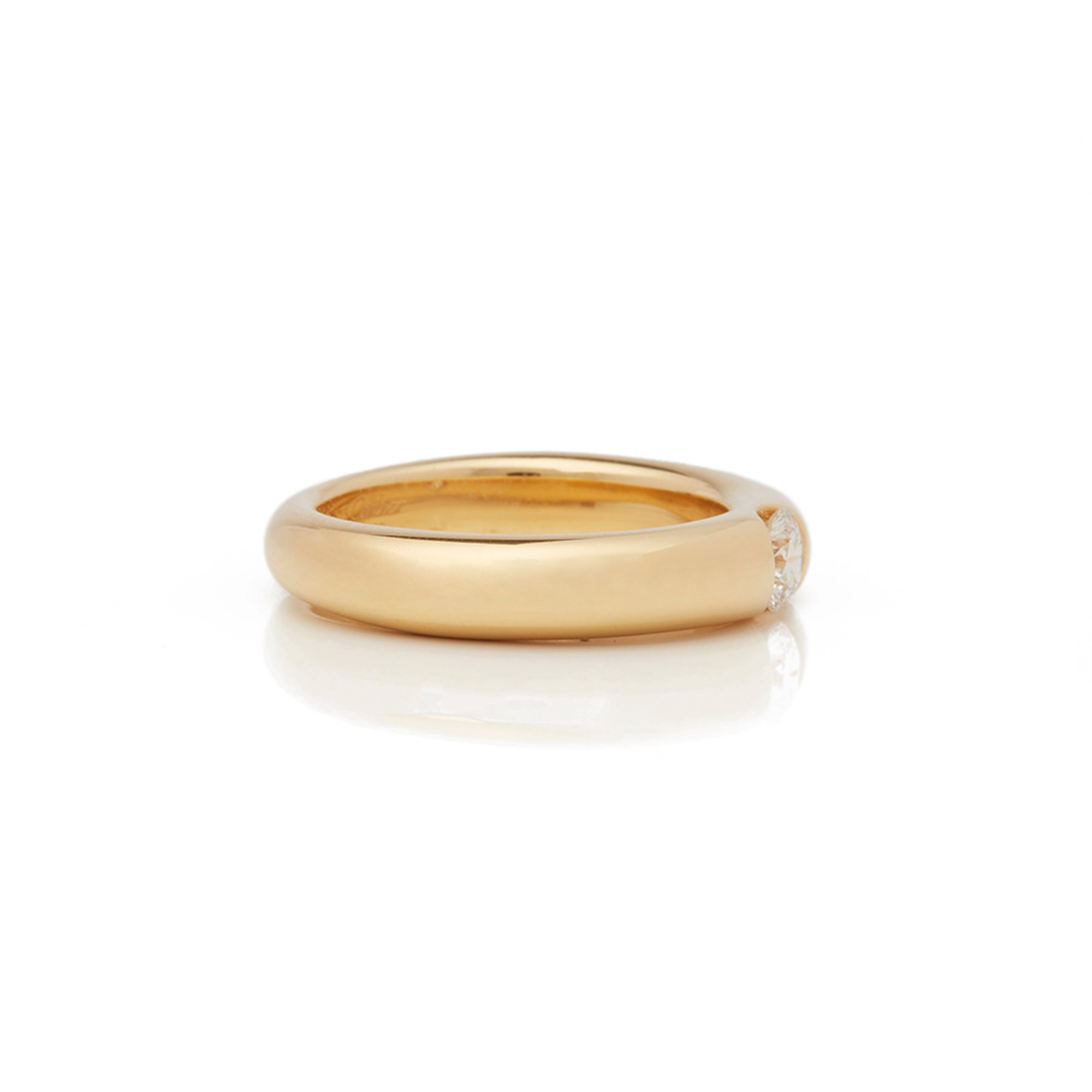 Cartier 18k Yellow Gold Solitaire 0.25ct Diamond Ellipse Ring
