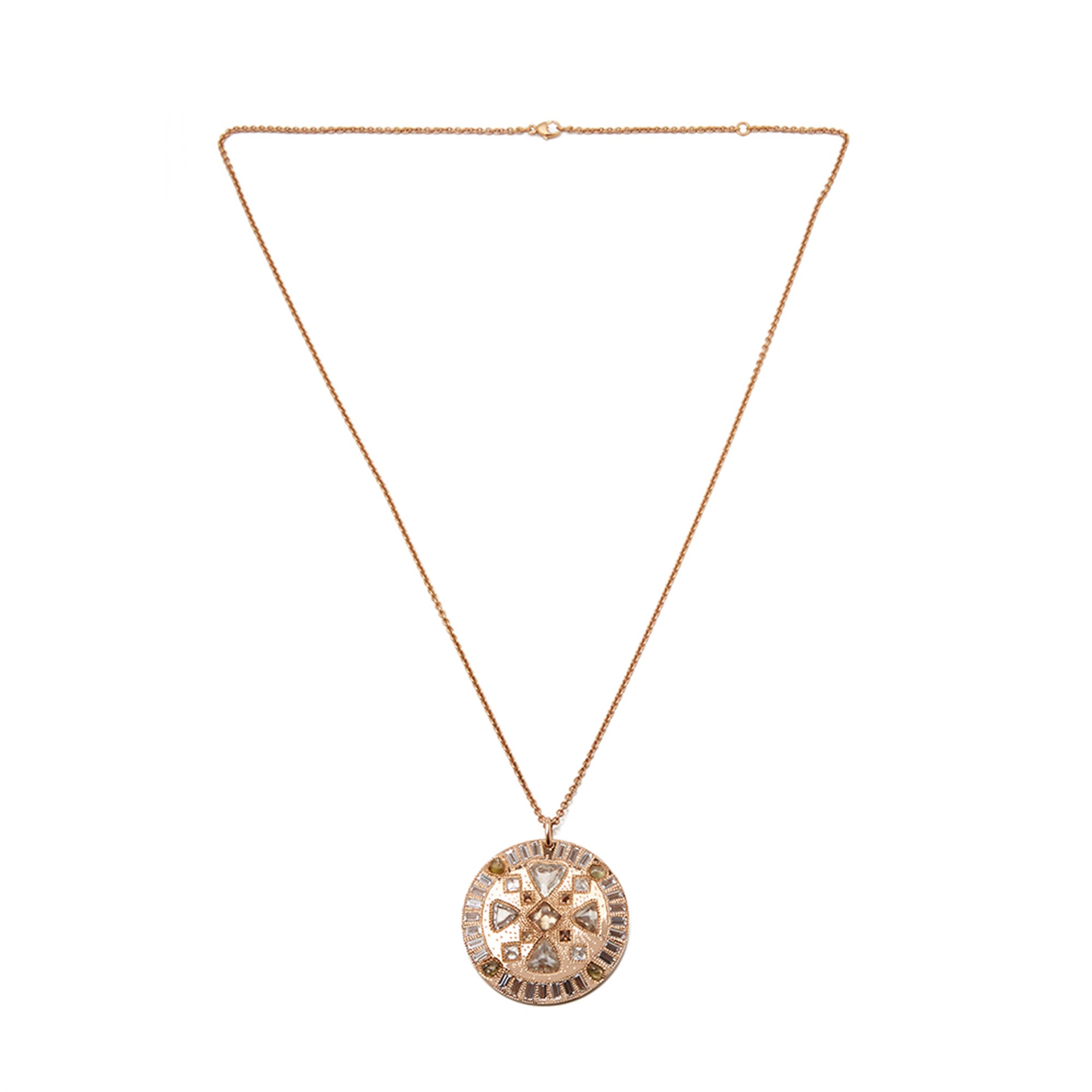 De Beers 18k Rose Gold Diamond Hope Talisman Necklace