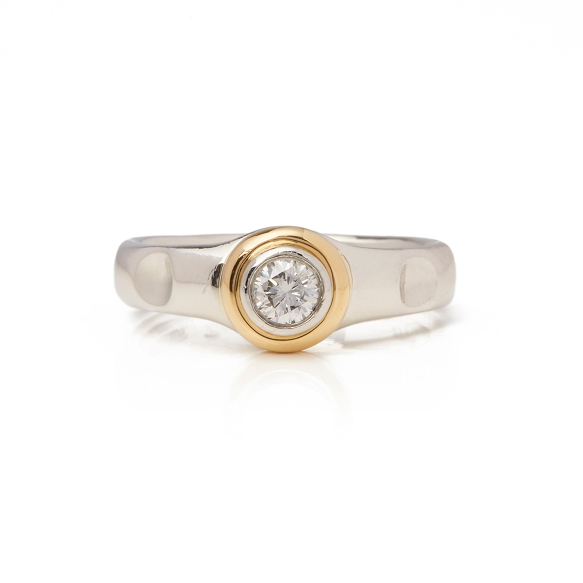 Tiffany & Co. Platinum & 18k Yellow Gold Solitaire 0.45ct Diamond Paloma Picasso Ring