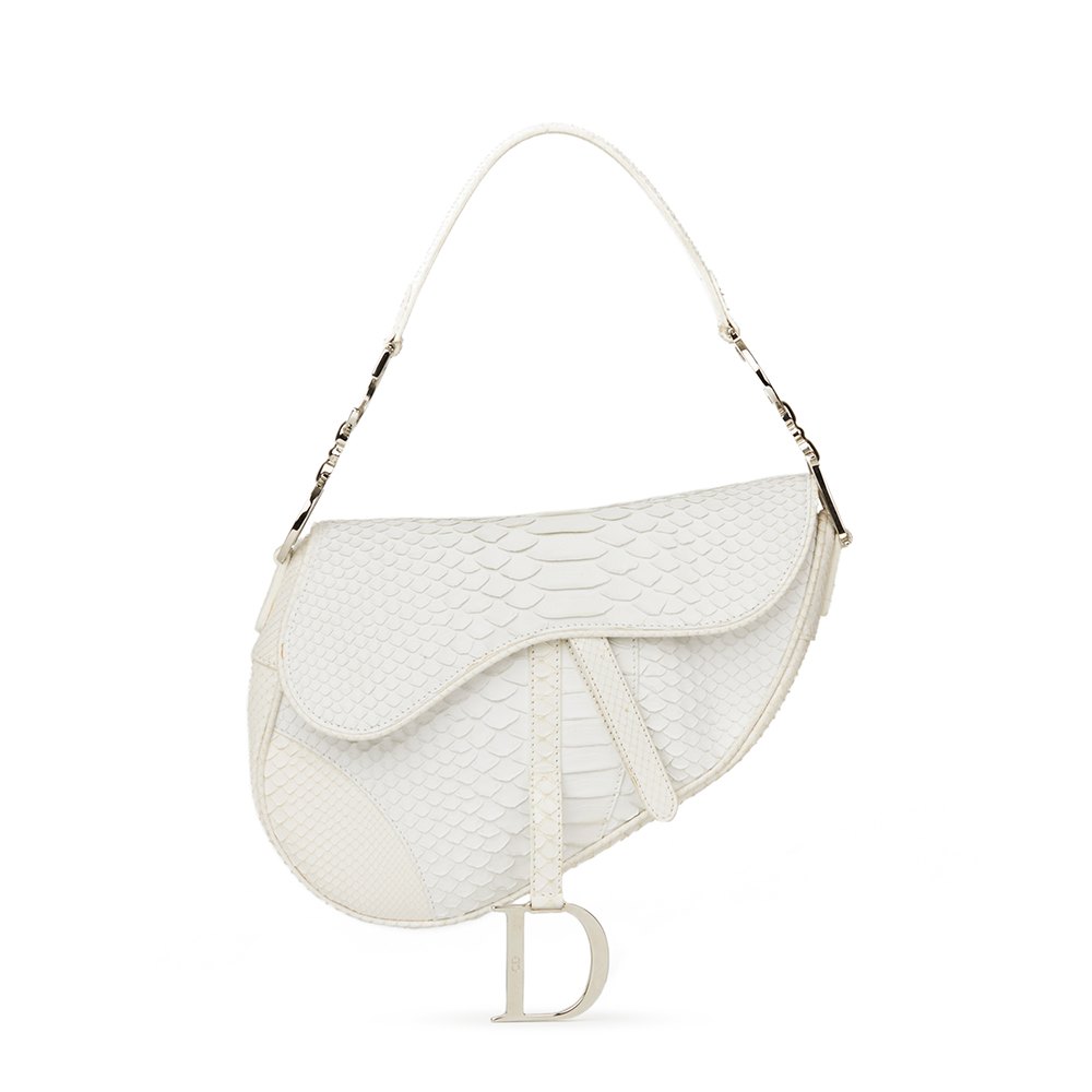 Dior Saddle Bag 2002 Hb2389, White Leather Saddle