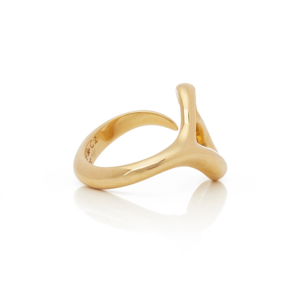 Tiffany & Co. 18k Yellow Gold Open Heart Elsa Peretti Ring