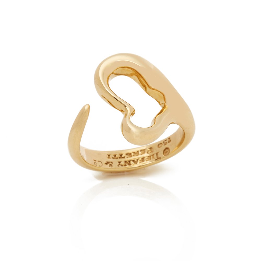 Tiffany & Co. 18k Yellow Gold Open Heart Elsa Peretti Ring
