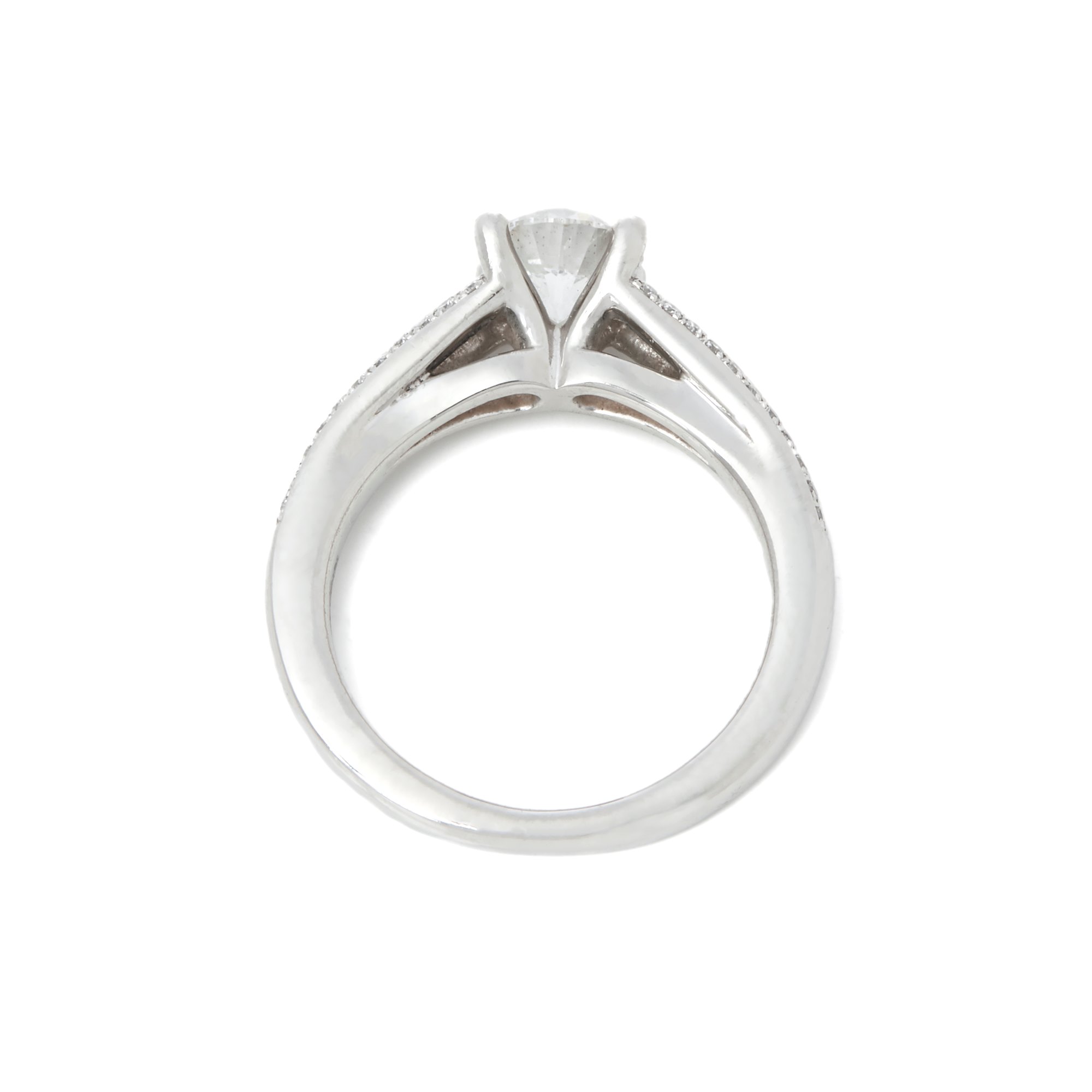 Diamond Platinum Round Brilliant Cut 0.82ct Diamond Engagement Ring
