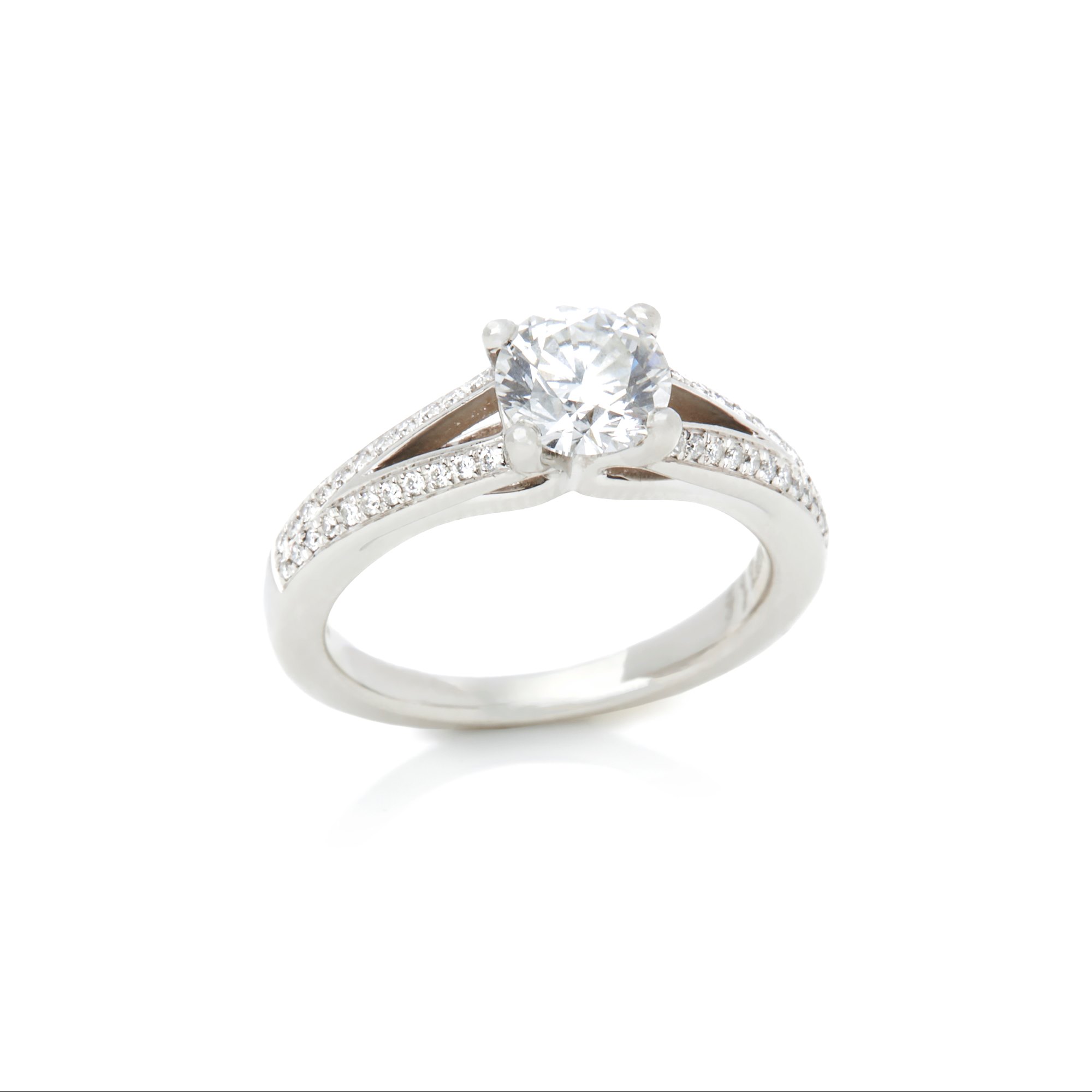 Diamond Platinum Round Brilliant Cut 0.82ct Diamond Engagement Ring