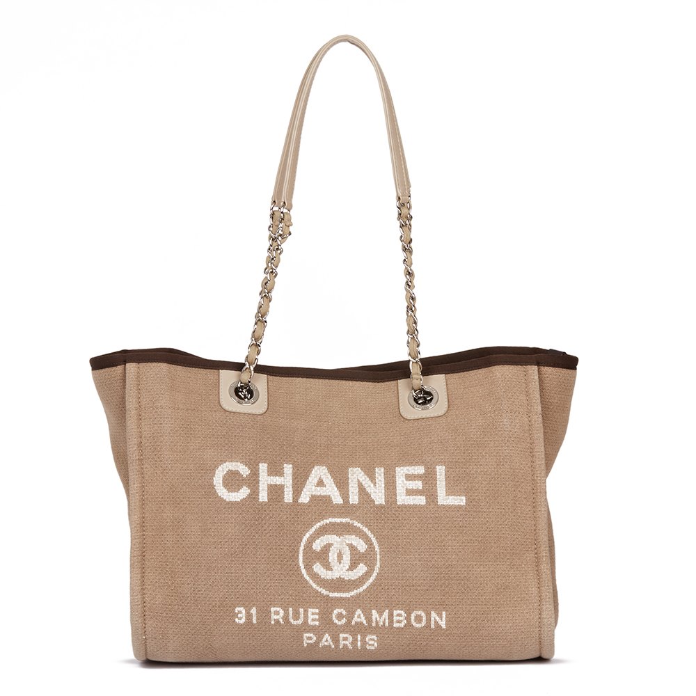 Chanel Brown Canvas Small Deauville Tote