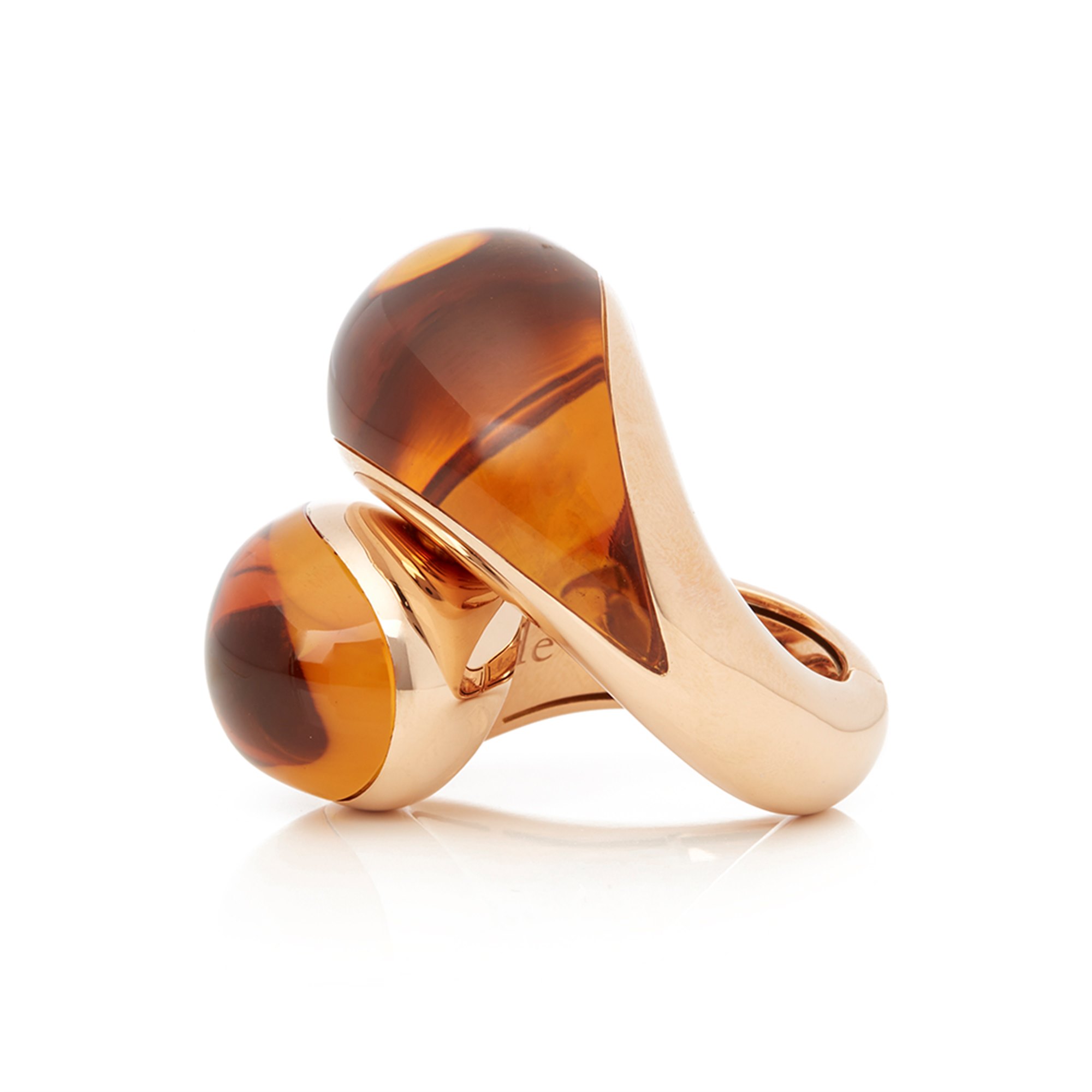 De Grisogono 18k Rose Gold Cabochon Cut Citrine Sensualona Ring