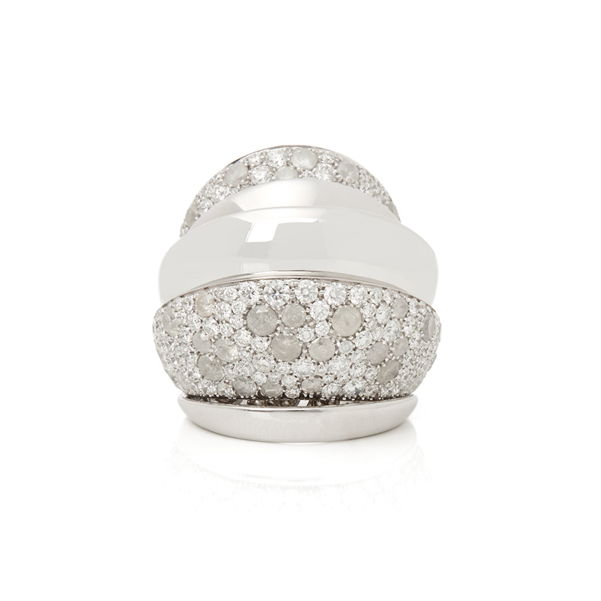 De Grisogono 18k White Gold Icy Diamond Cocktail Jane Ring