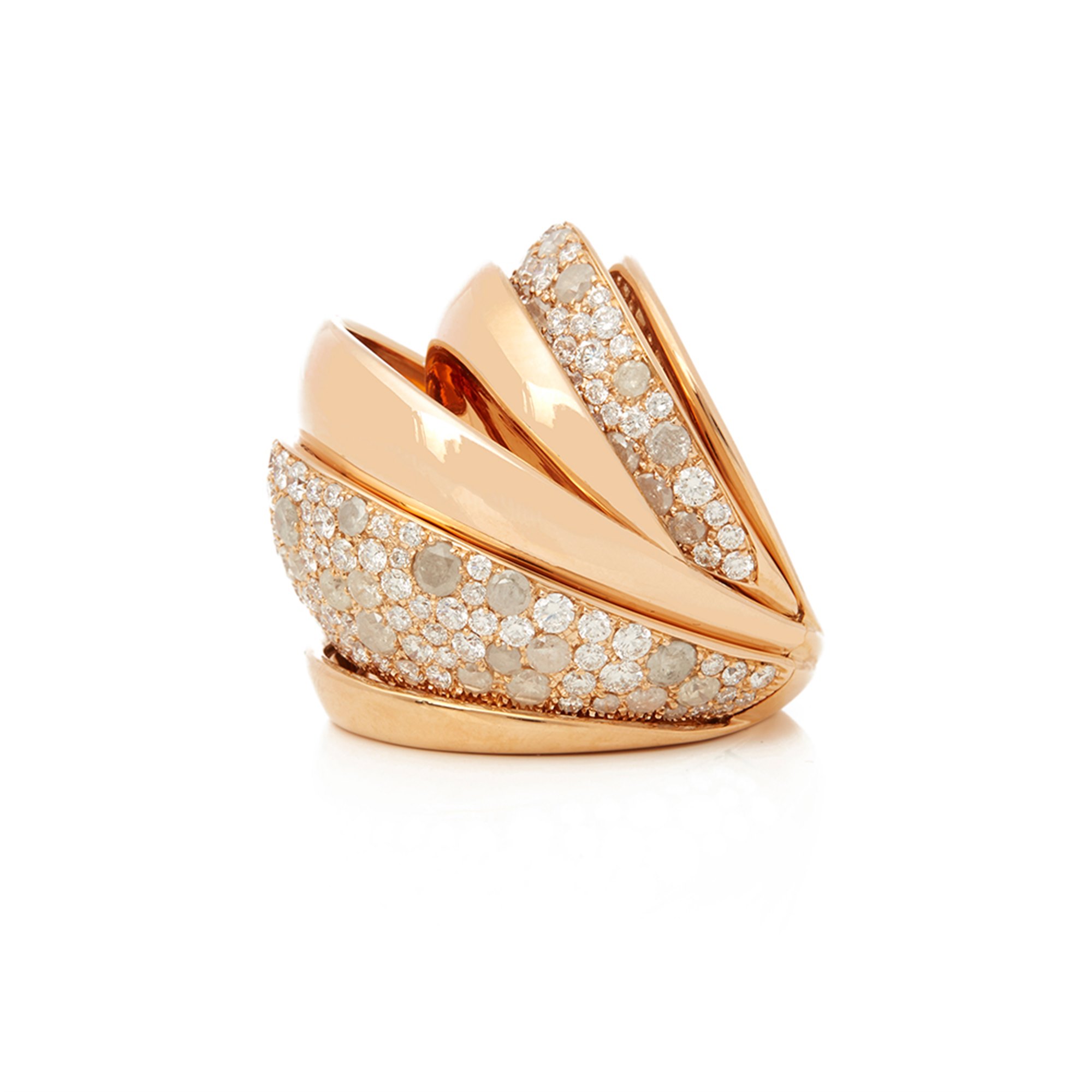 De Grisogono 18k Rose Gold Icy Diamond Cocktail Jane Ring