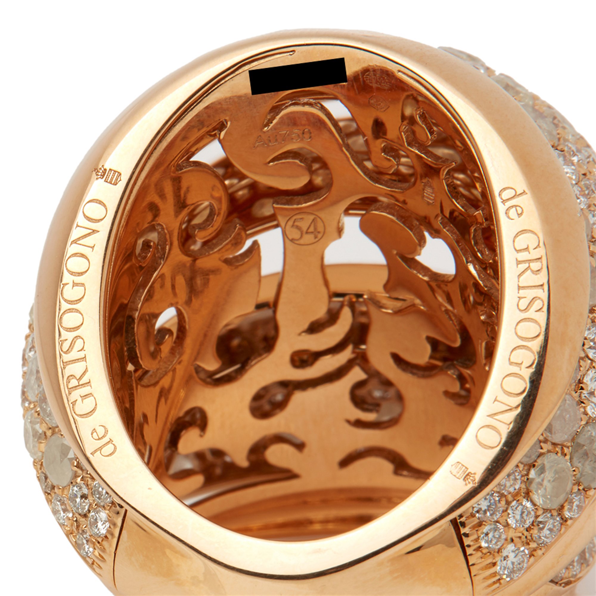 De Grisogono 18k Rose Gold Icy Diamond Cocktail Jane Ring