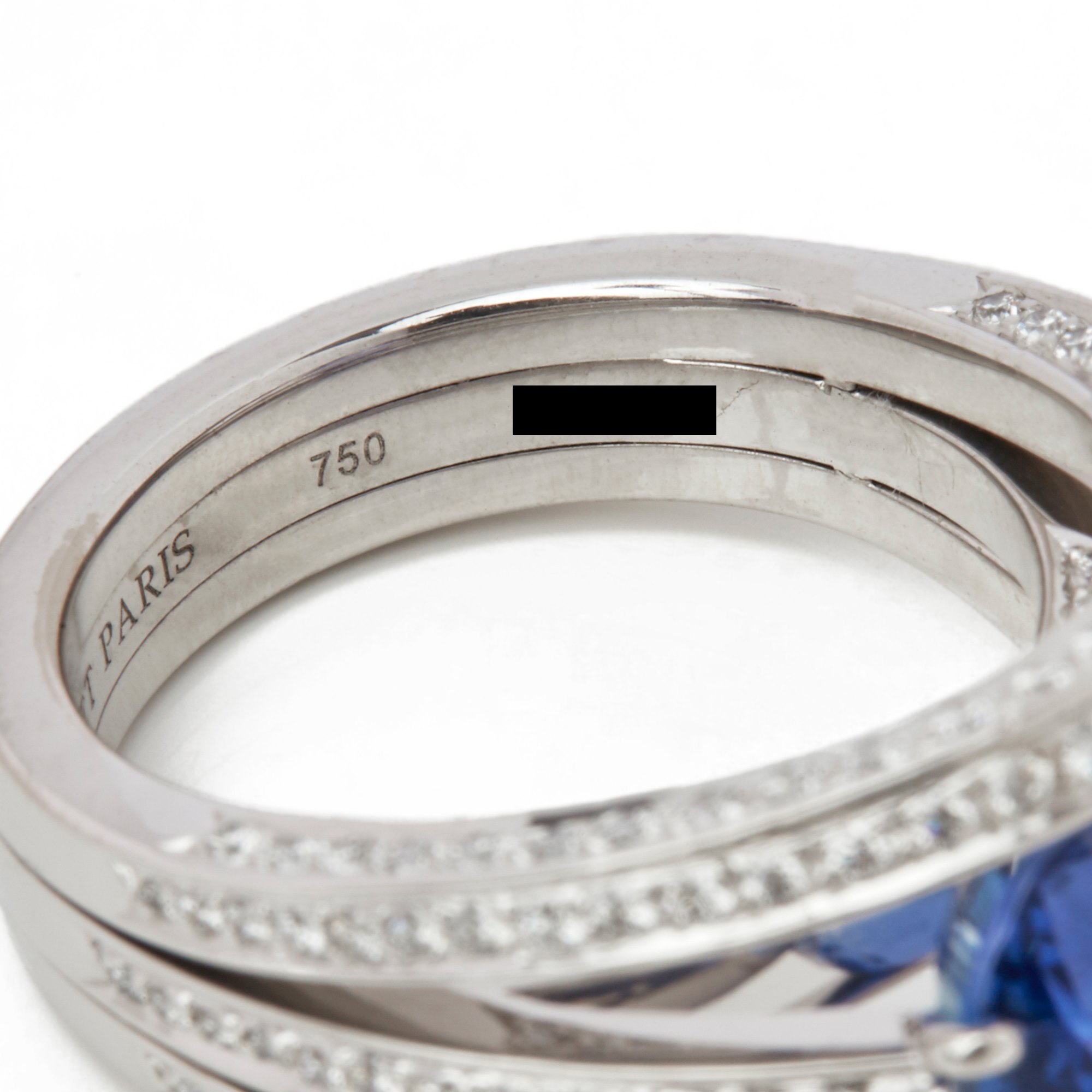Chaumet 18k White Gold Sapphire & Diamond Ring