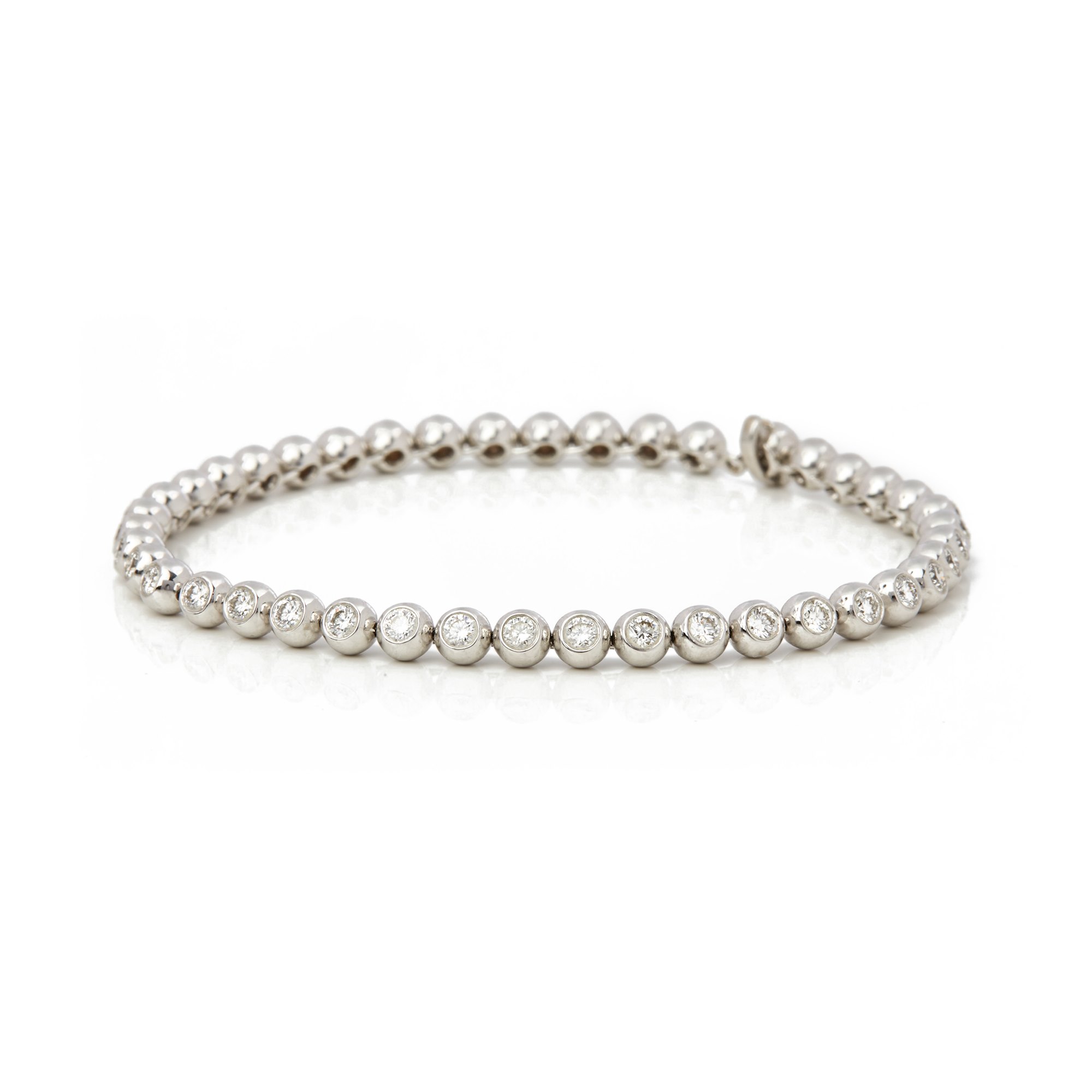 18k White Gold Beaded 2.00ct Diamond Bracelet