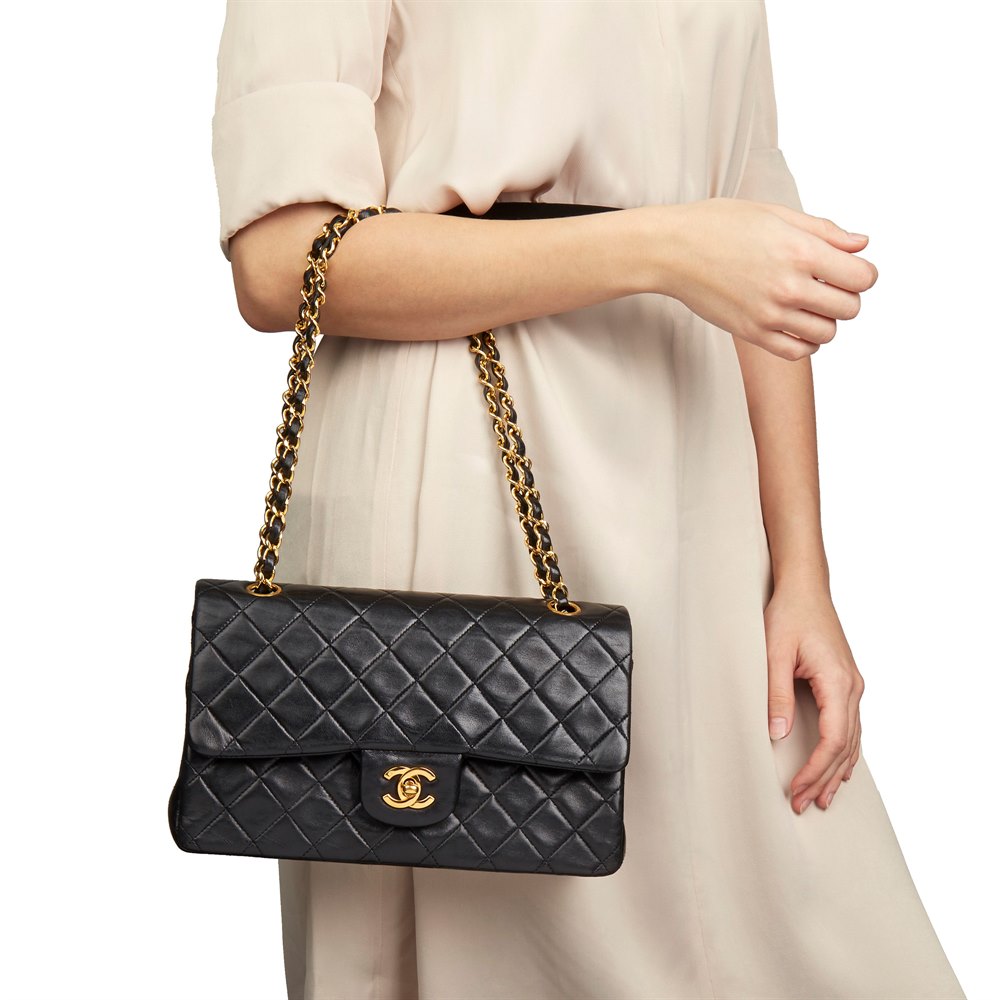 Chanel Double Flap Bag Lambskin Handbag