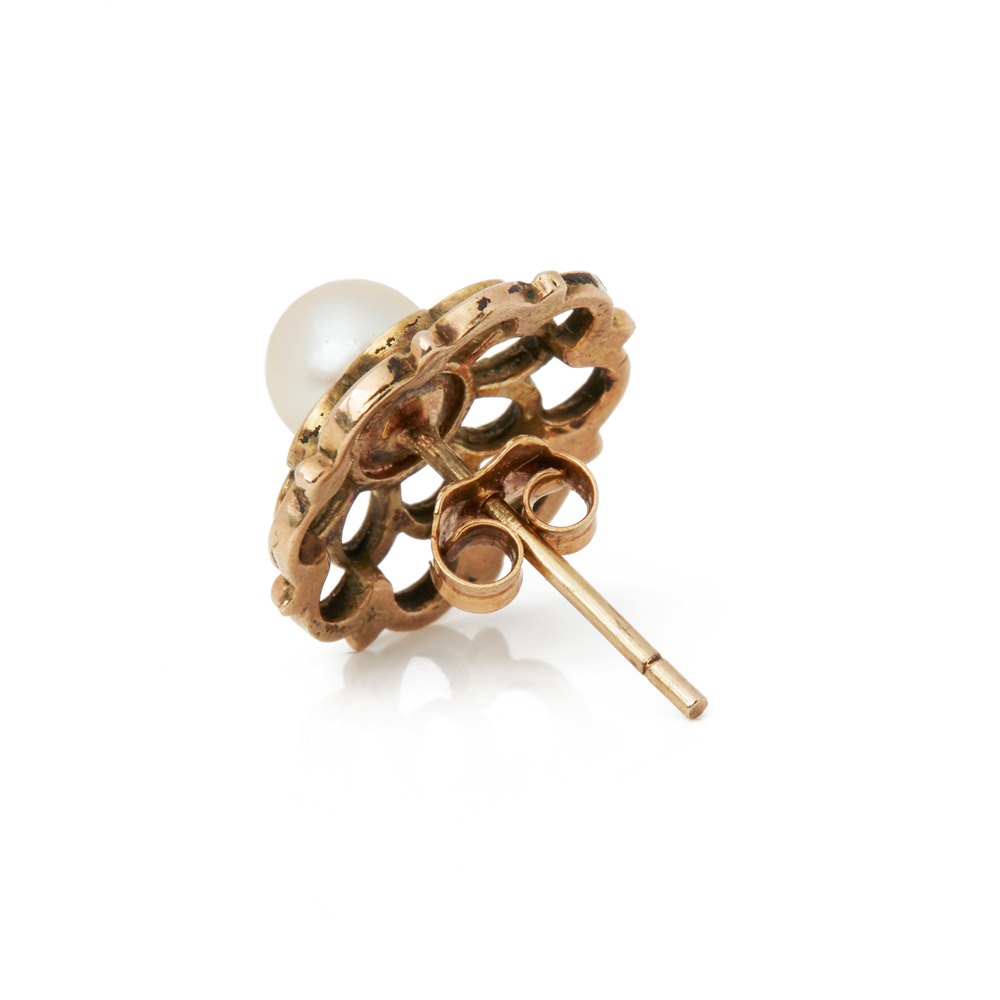 Gekweekte Parel 9k Rose Gold Pearl Stud Earrings