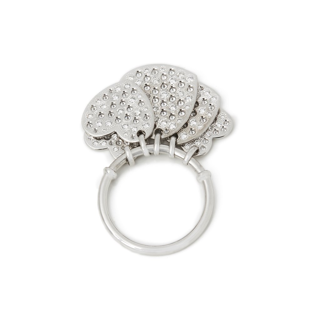 Dior 18k White Gold Diamond Heart Ring