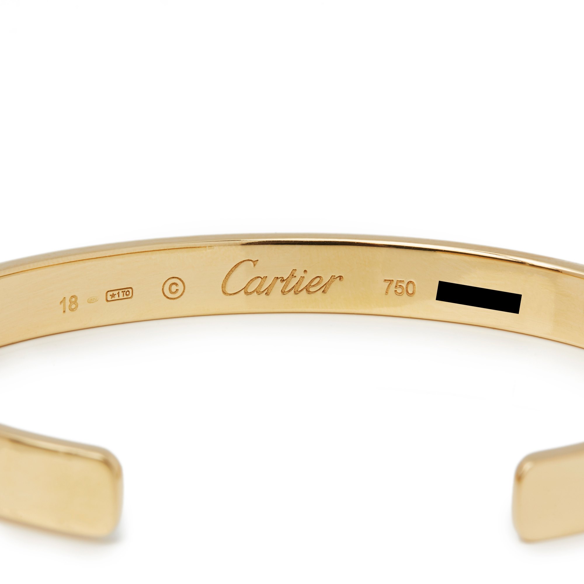 Cartier 18k Yellow Gold Open Love Cuff Bangle