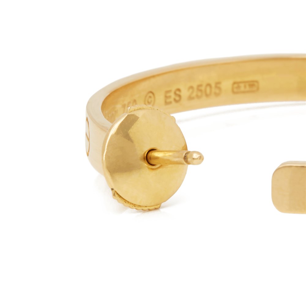 Cartier 18k Yellow Gold Love Hoop Earrings