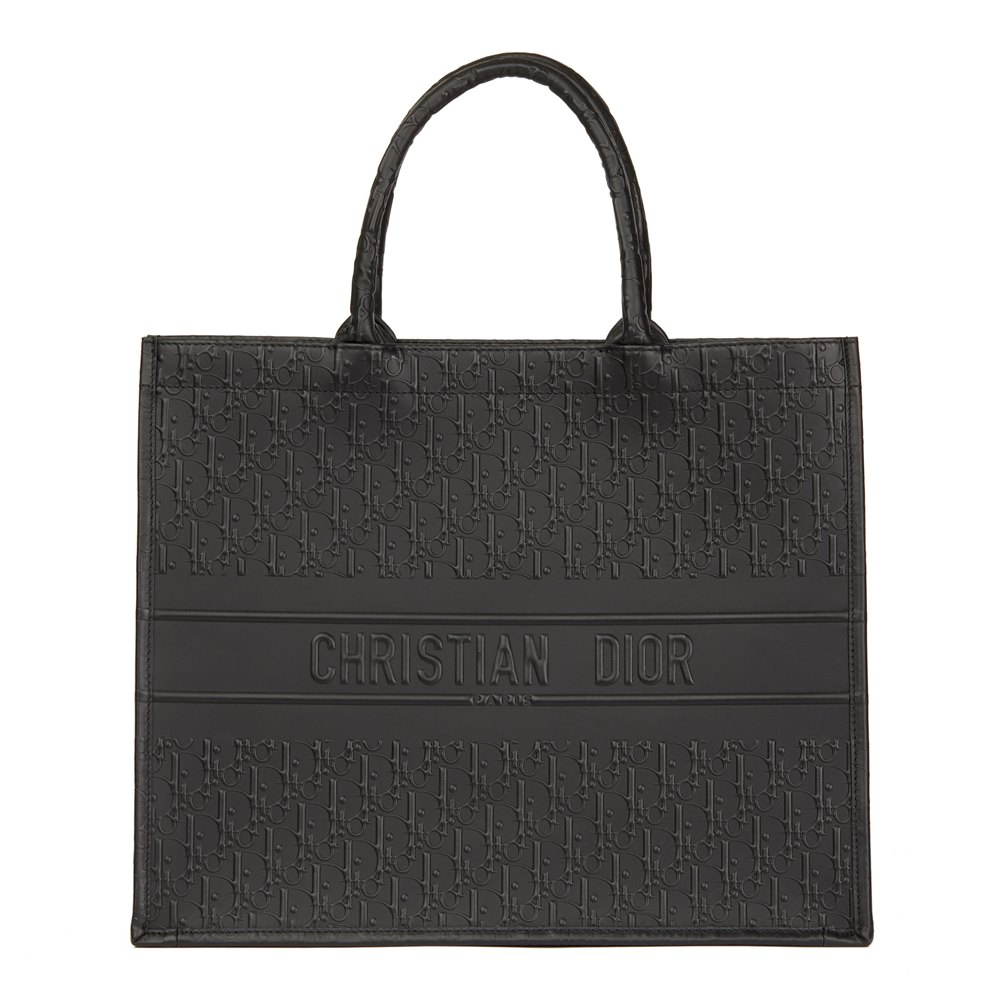 christian dior black leather handbag