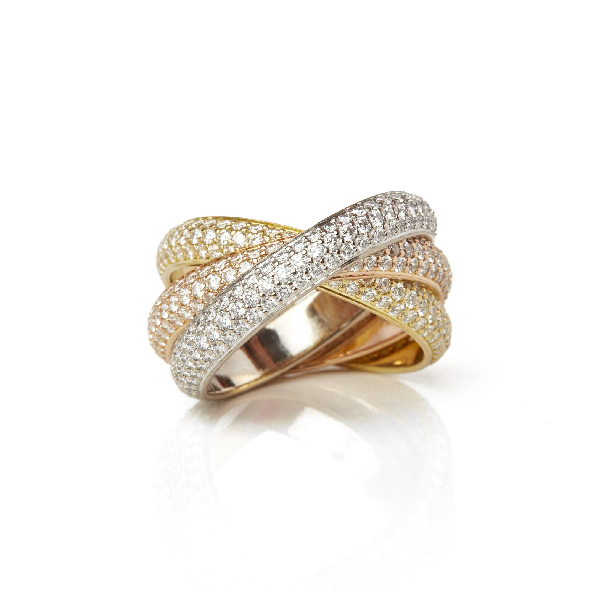 cartier trinity ring with diamonds price