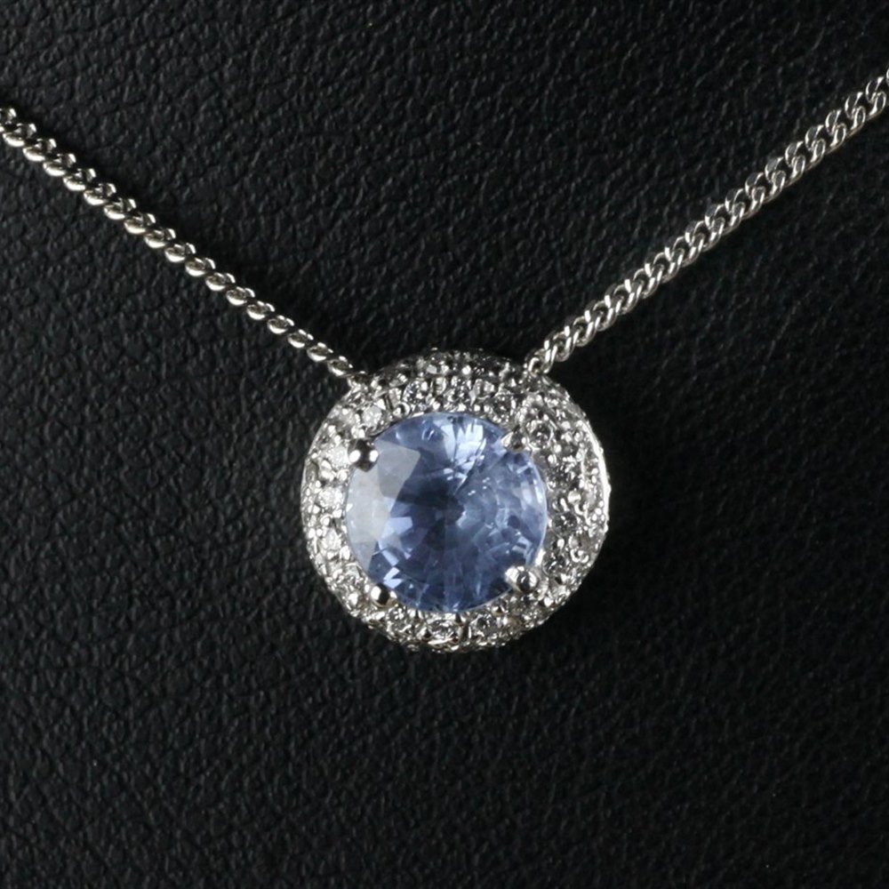 Mappin & Webb 18K White Gold Sapphire & Diamond Pendant