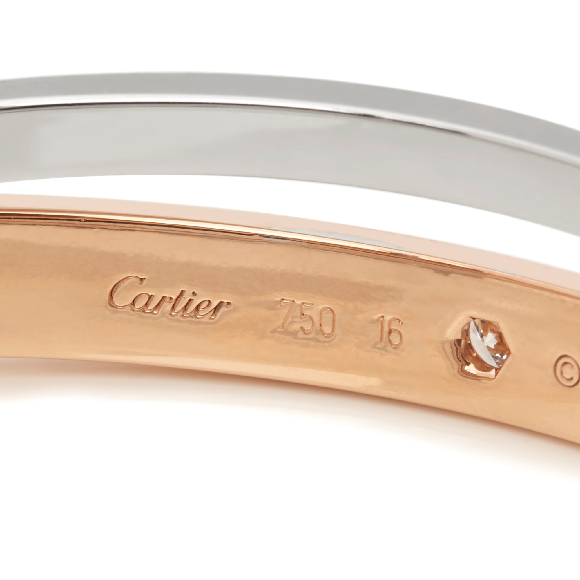 Cartier 18k Rose & White Gold Pavé Diamond Love Bracelet