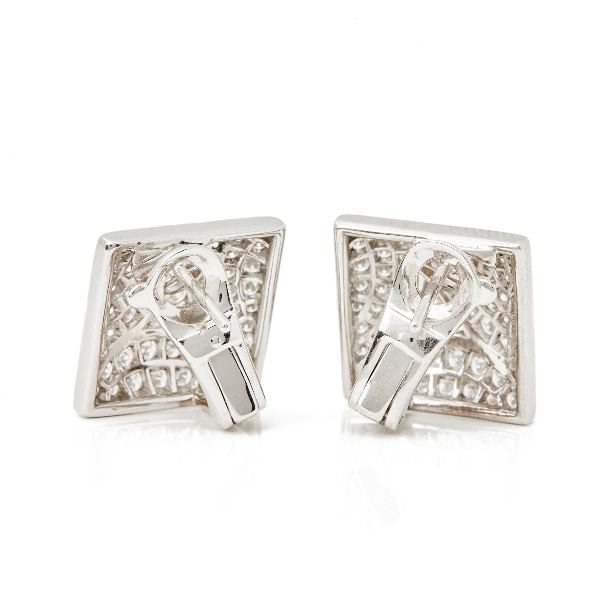 Cartier 18k White Gold Diamond Berlingot Earrings