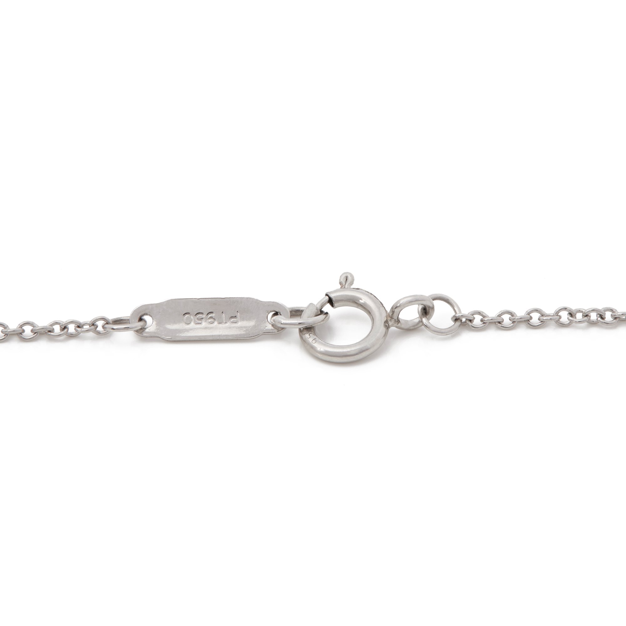 Tiffany & Co. Platinum Diamond Heart Tiffany Key Pendant Necklace