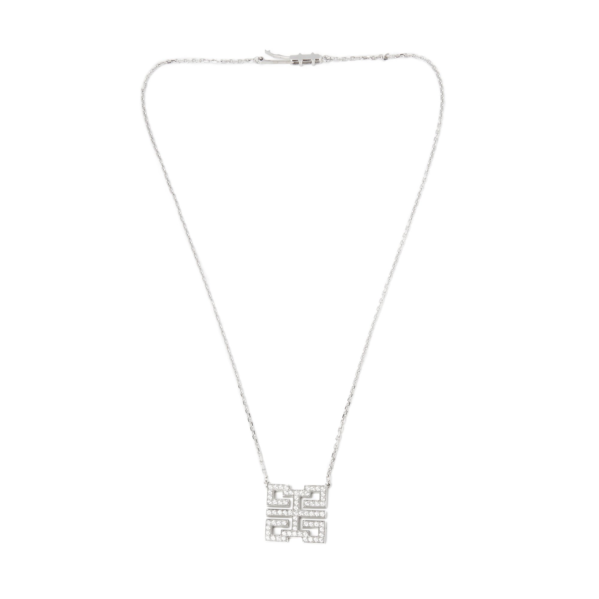 Cartier 18k White Gold Diamond Le Baiser Du Dragon Pendant Necklace