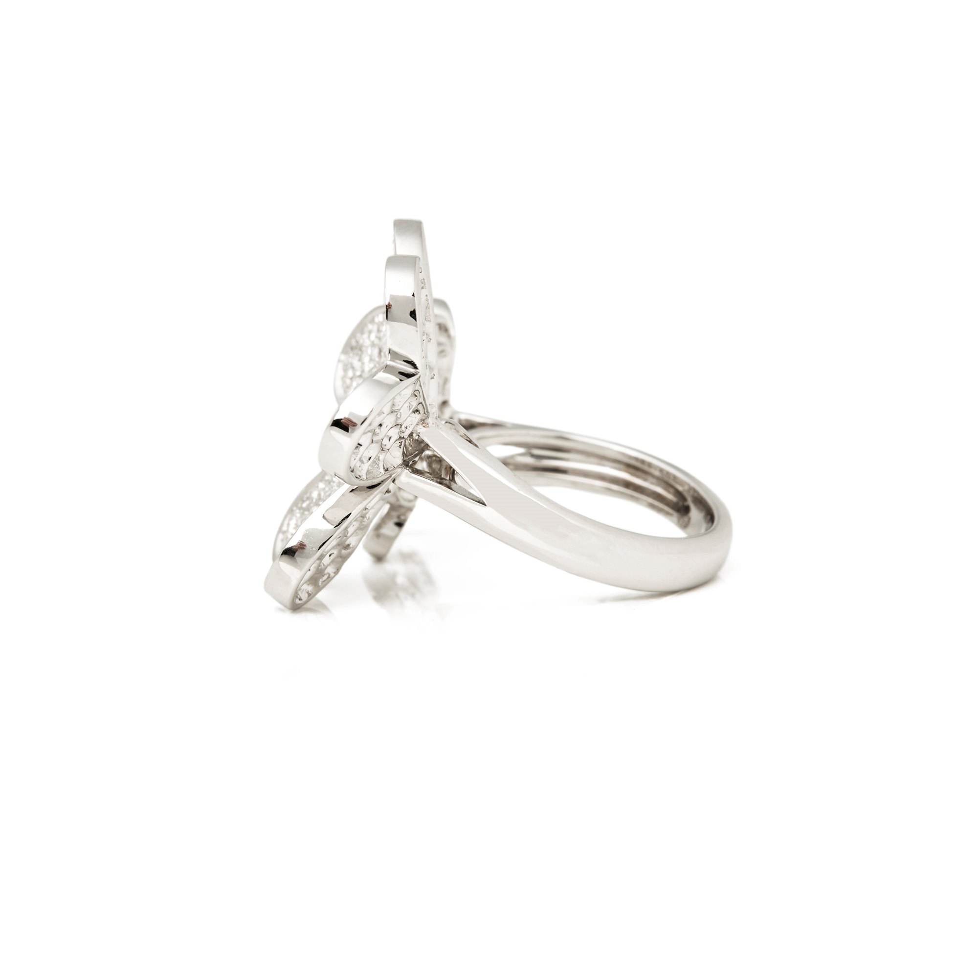 Van Cleef & Arpels 18k White Gold Diamond Frivole Between The Finger Ring