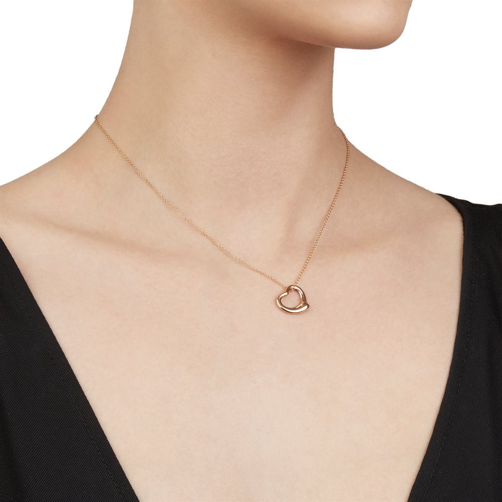Tiffany & Co. 18k Rose Gold Heart Elsa Peretti Necklace