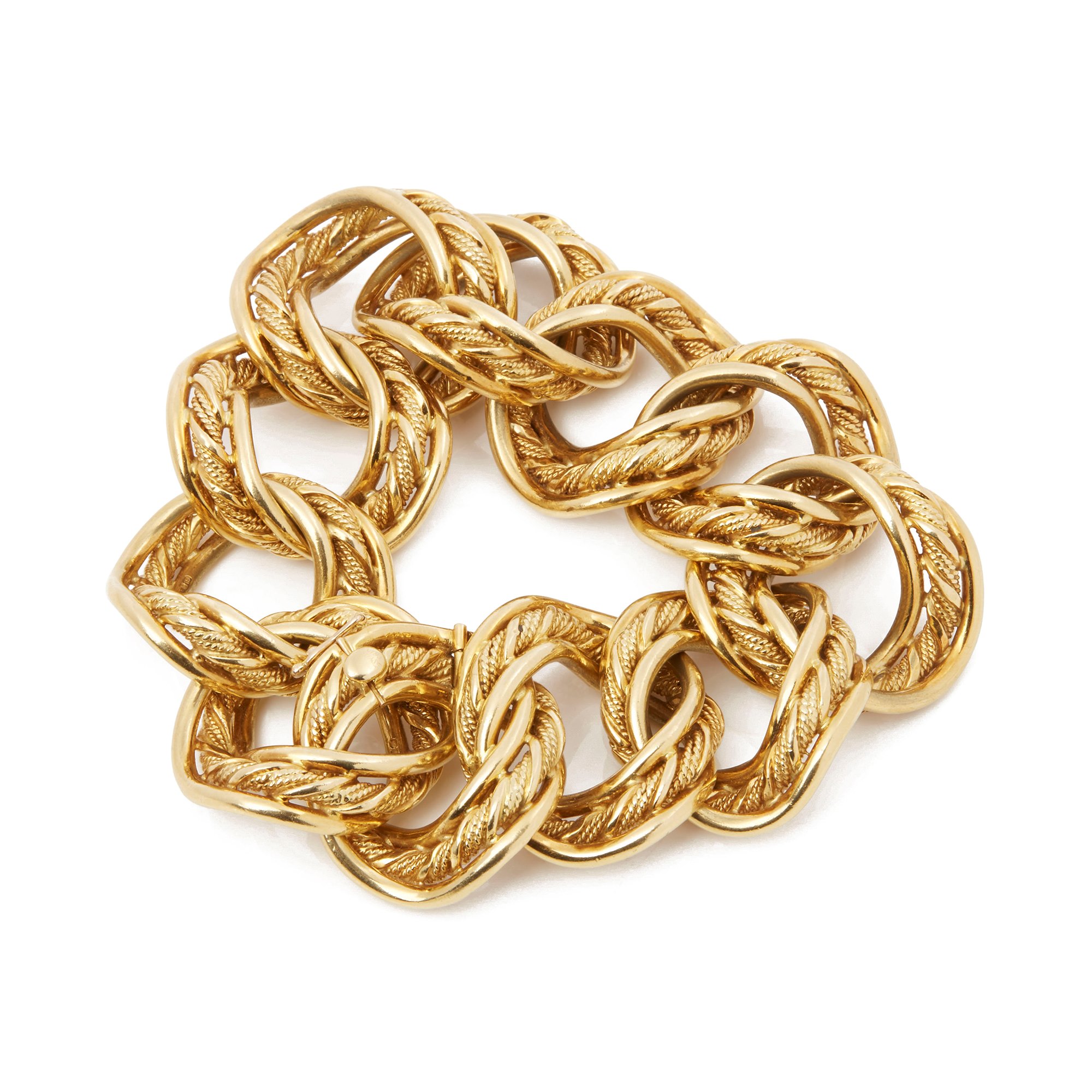 Kutchinsky 18k Yellow Gold 1960's Heavy Link Vintage Bracelet