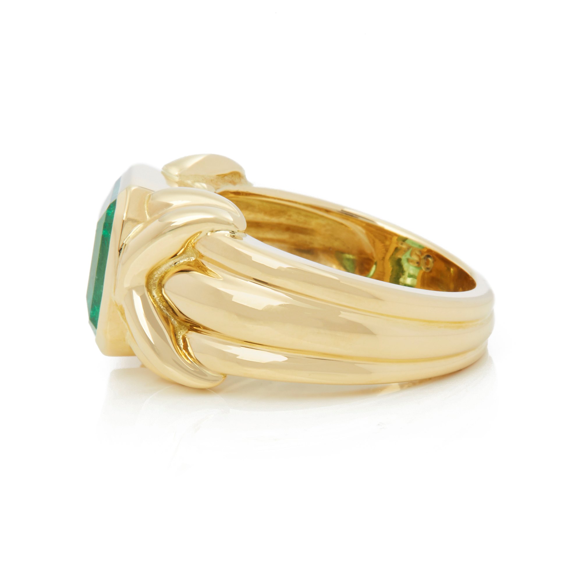 Tiffany & Co. 18k Yellow Gold Colombian Emerald Cocktail Ring