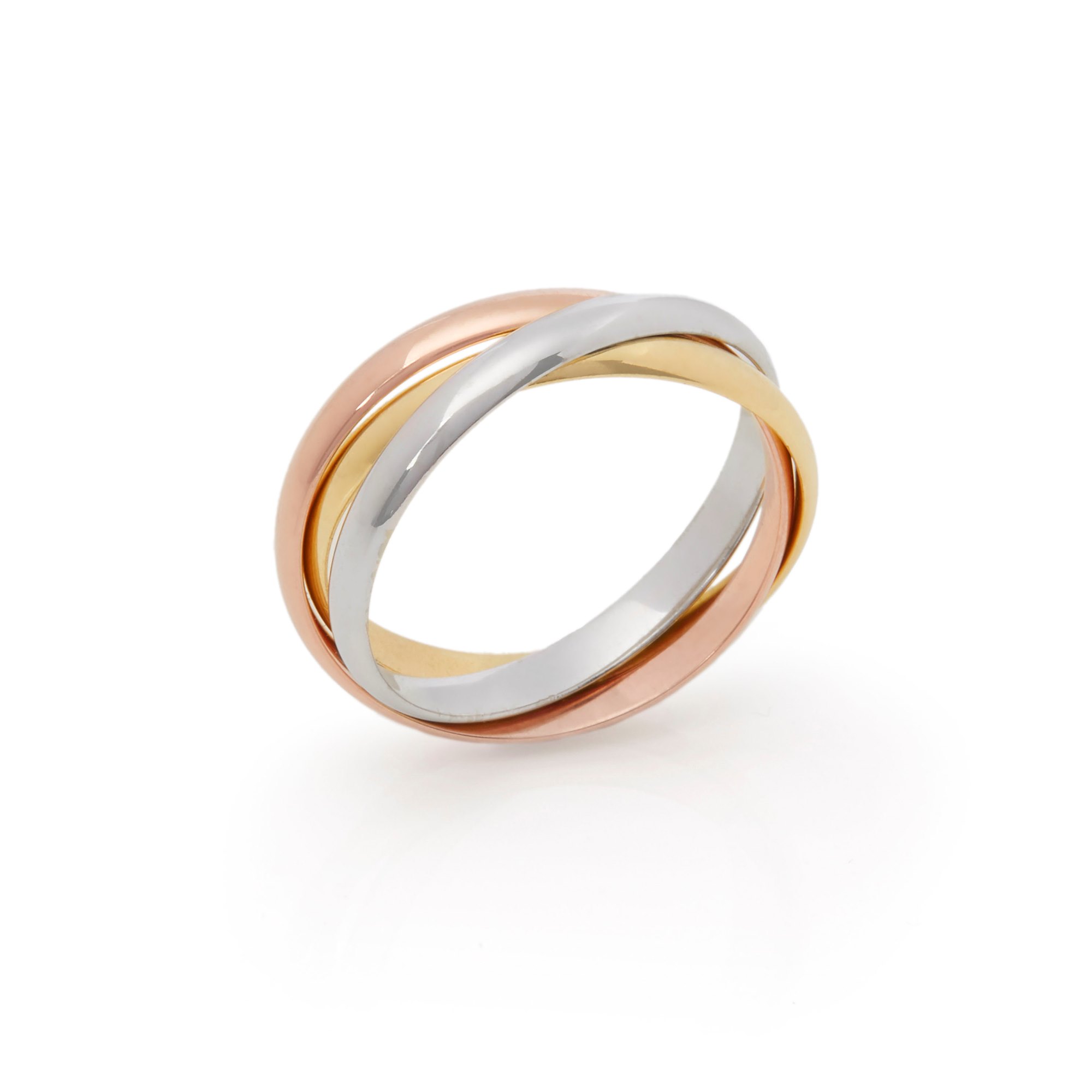Cartier 18k Yellow, White & Rose Gold Small Trinity Ring