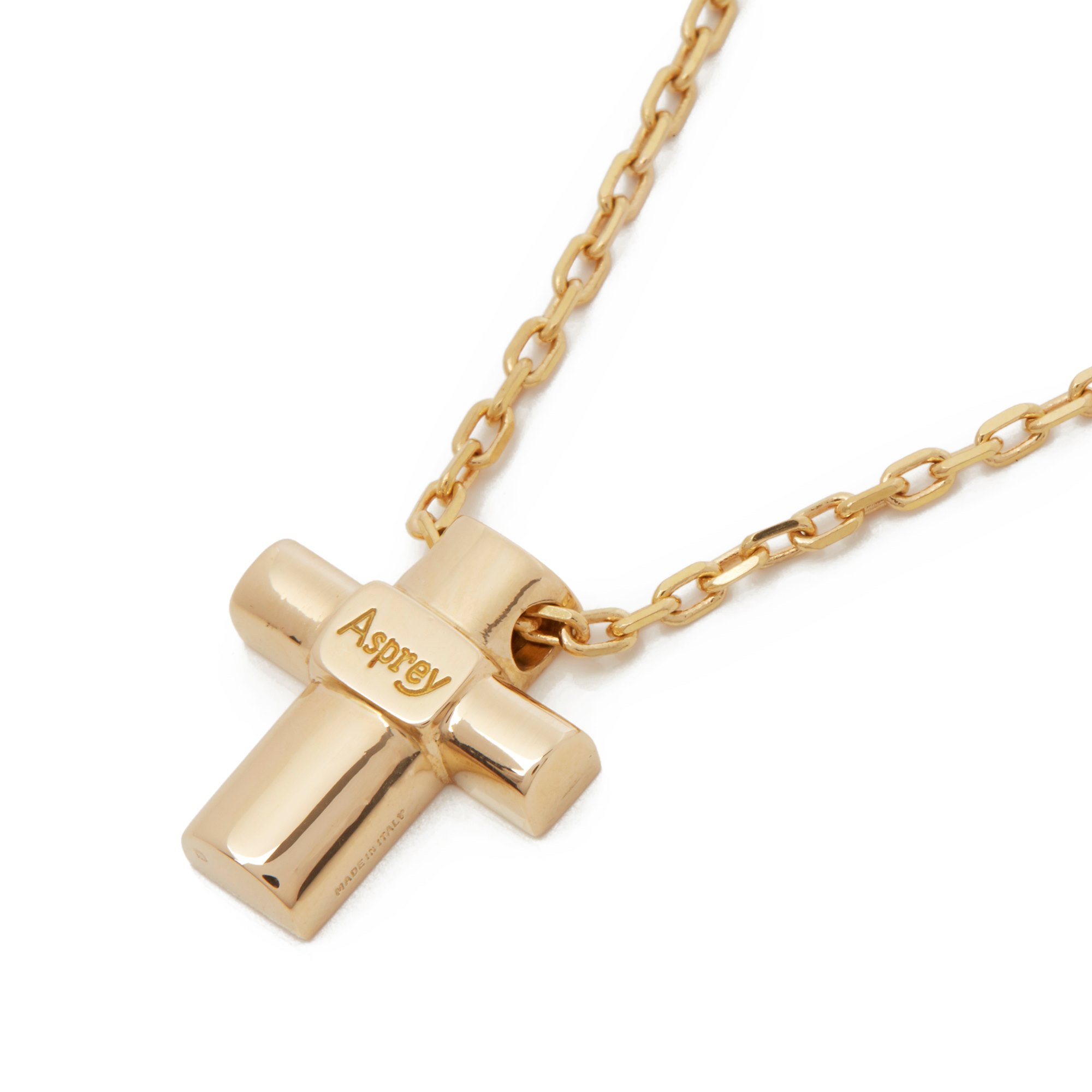 Asprey 18k Yellow Gold Cross Pendant Necklace