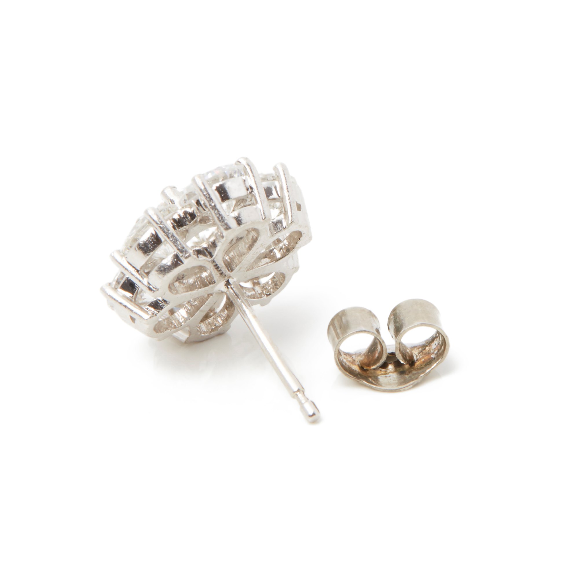 Boodles 18k White Gold Diamond Cluster Stud Earrings