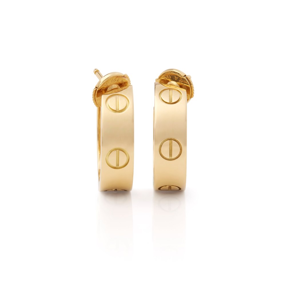 Cartier 18k Yellow Gold Love Hoop Earrings