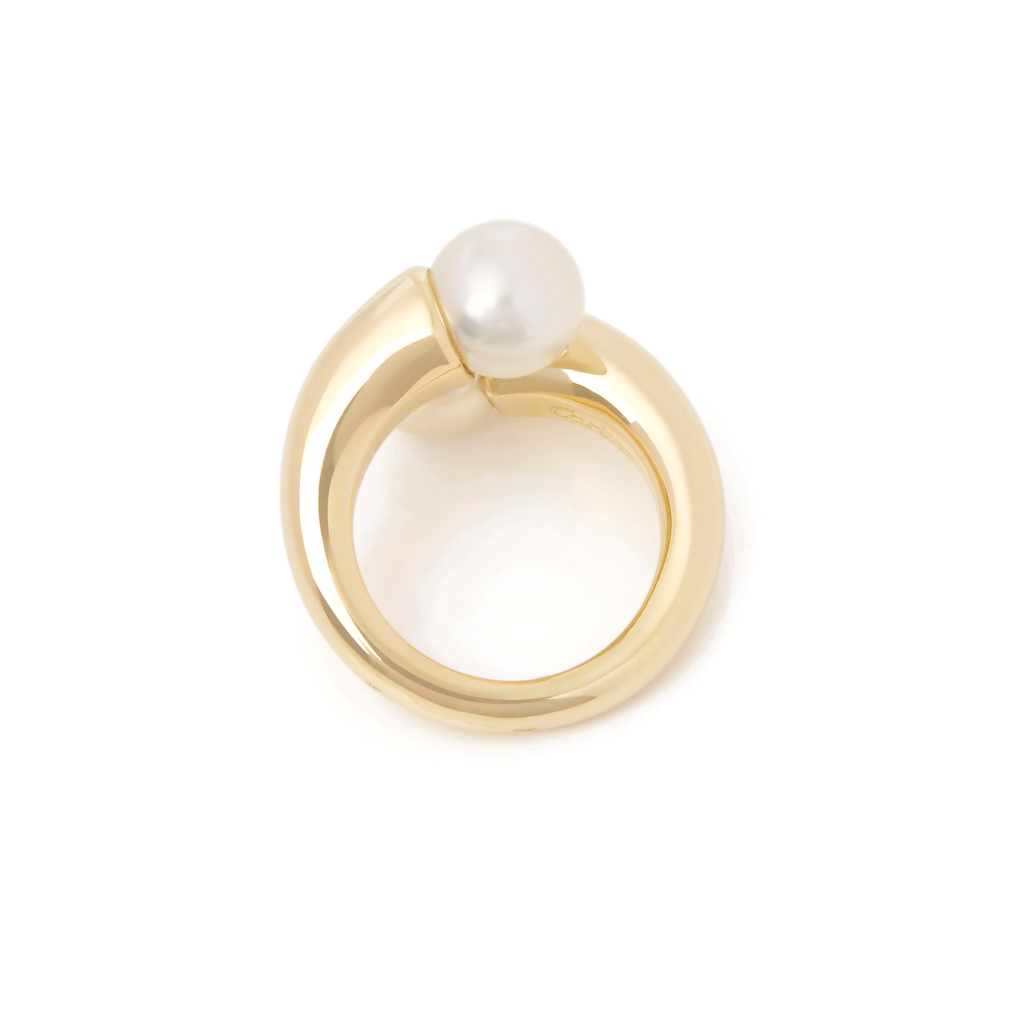 Cartier 18k Yellow Gold Double Pearl Ring