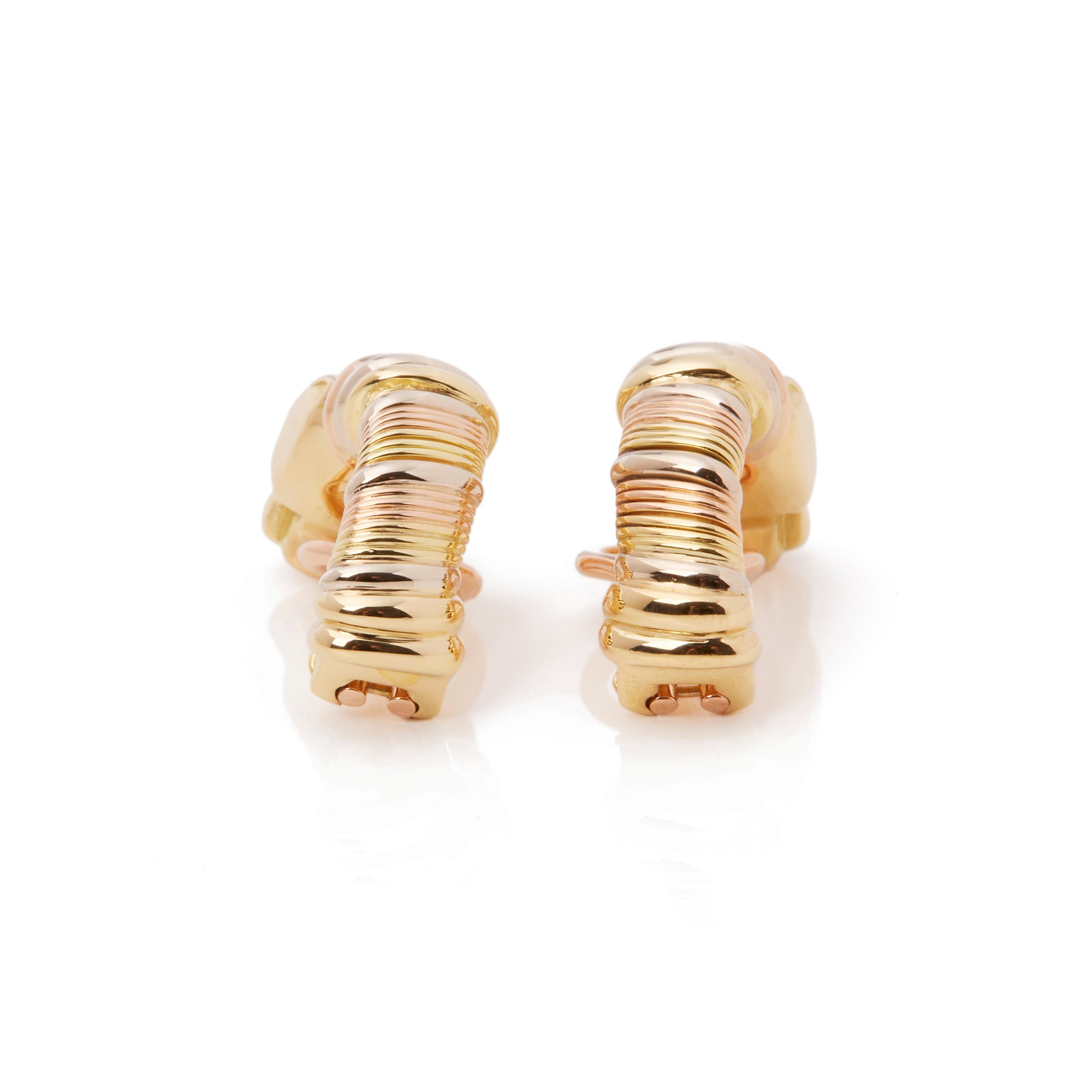 Cartier 18k Yellow, White & Rose Gold Panthère Earrings