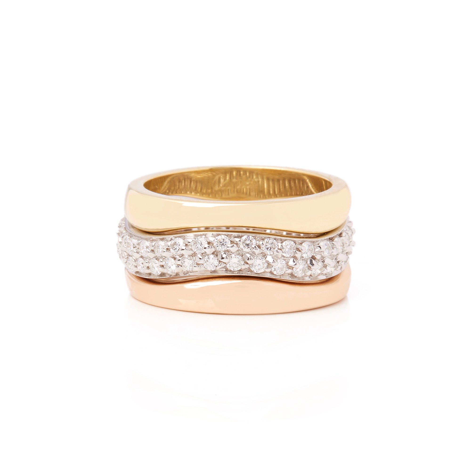 Cartier 18k Yellow, White & Rose Gold Stackable Rings