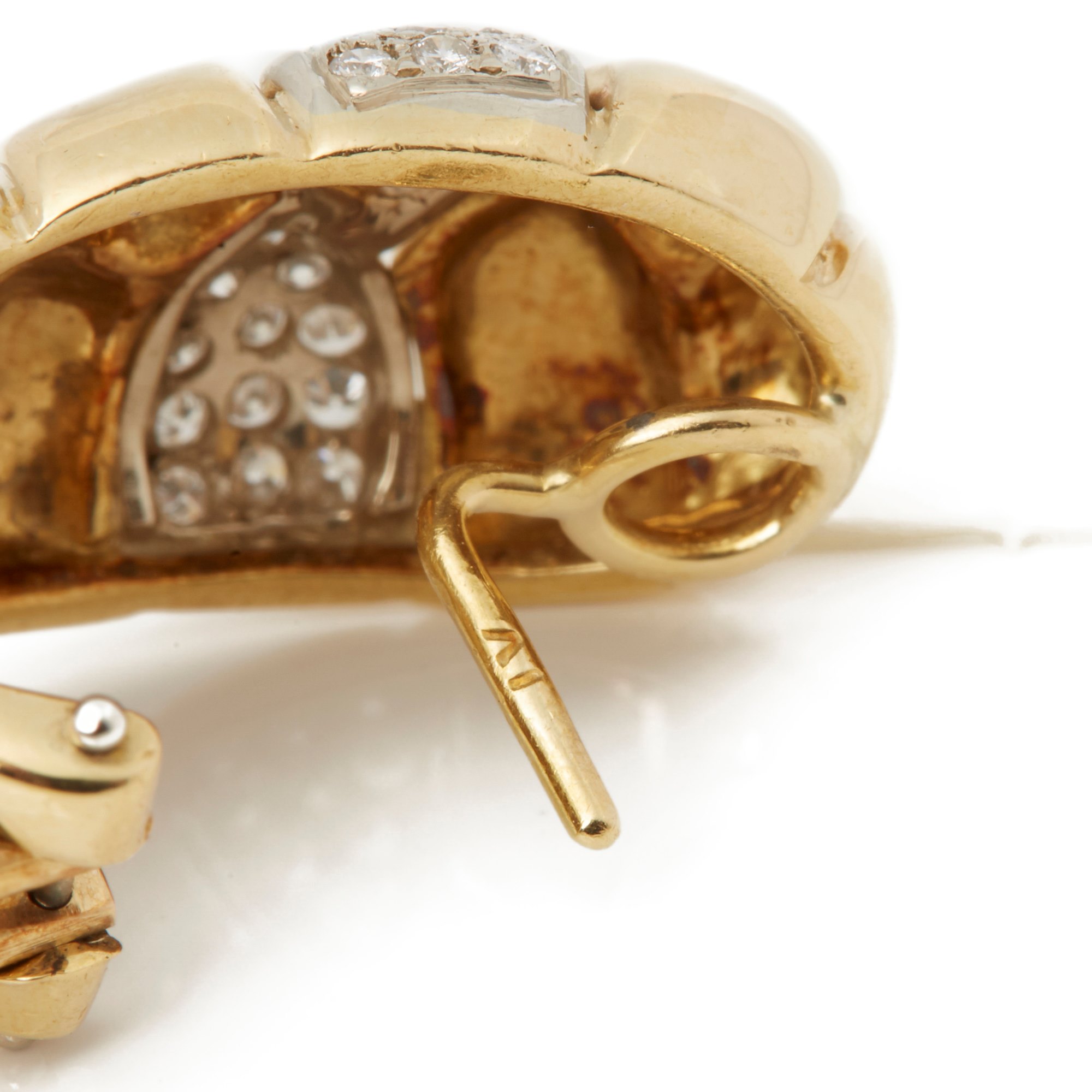 Cartier 18k Yellow Gold Diamond Vintage Earrings