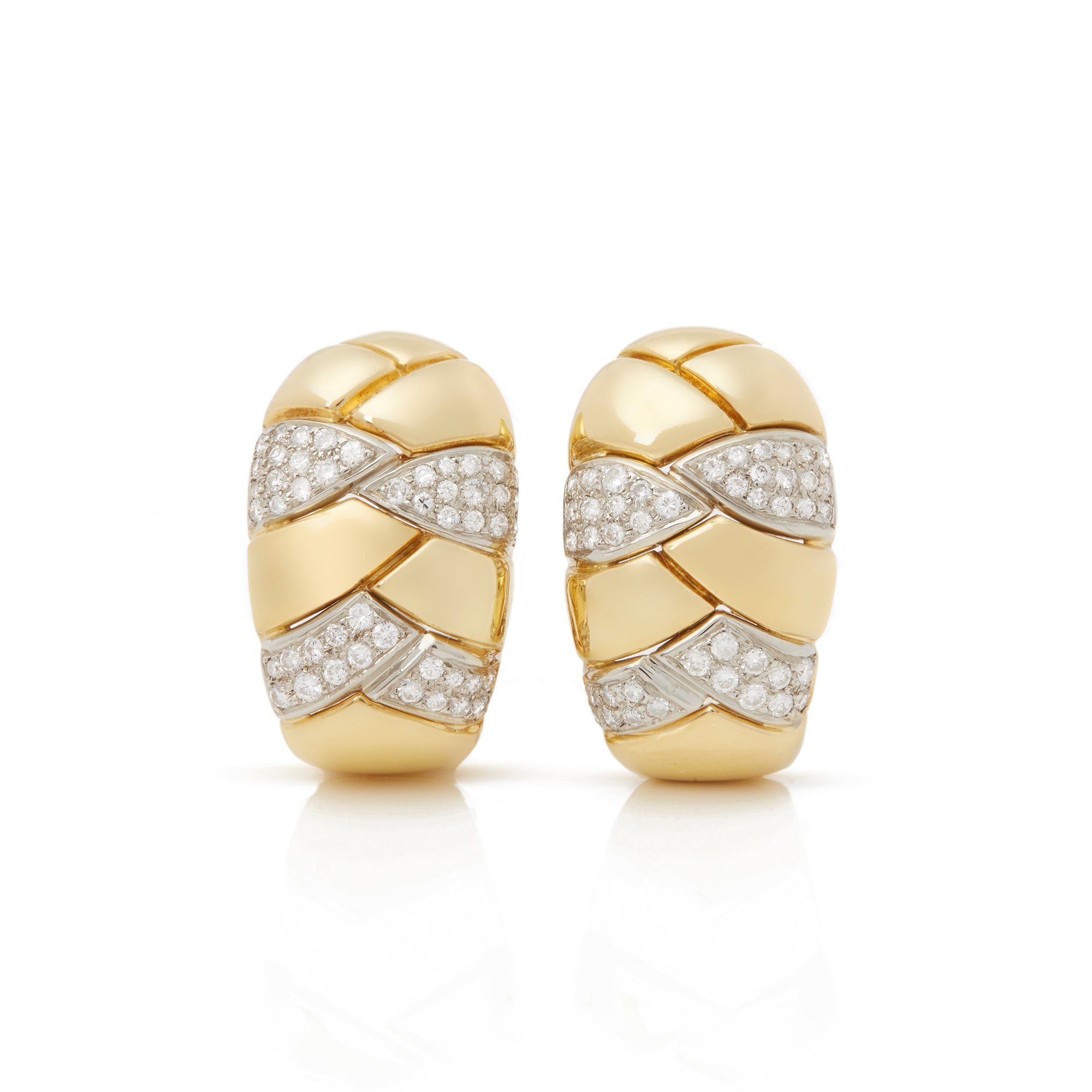 Cartier 18k Yellow Gold Diamond Vintage Earrings