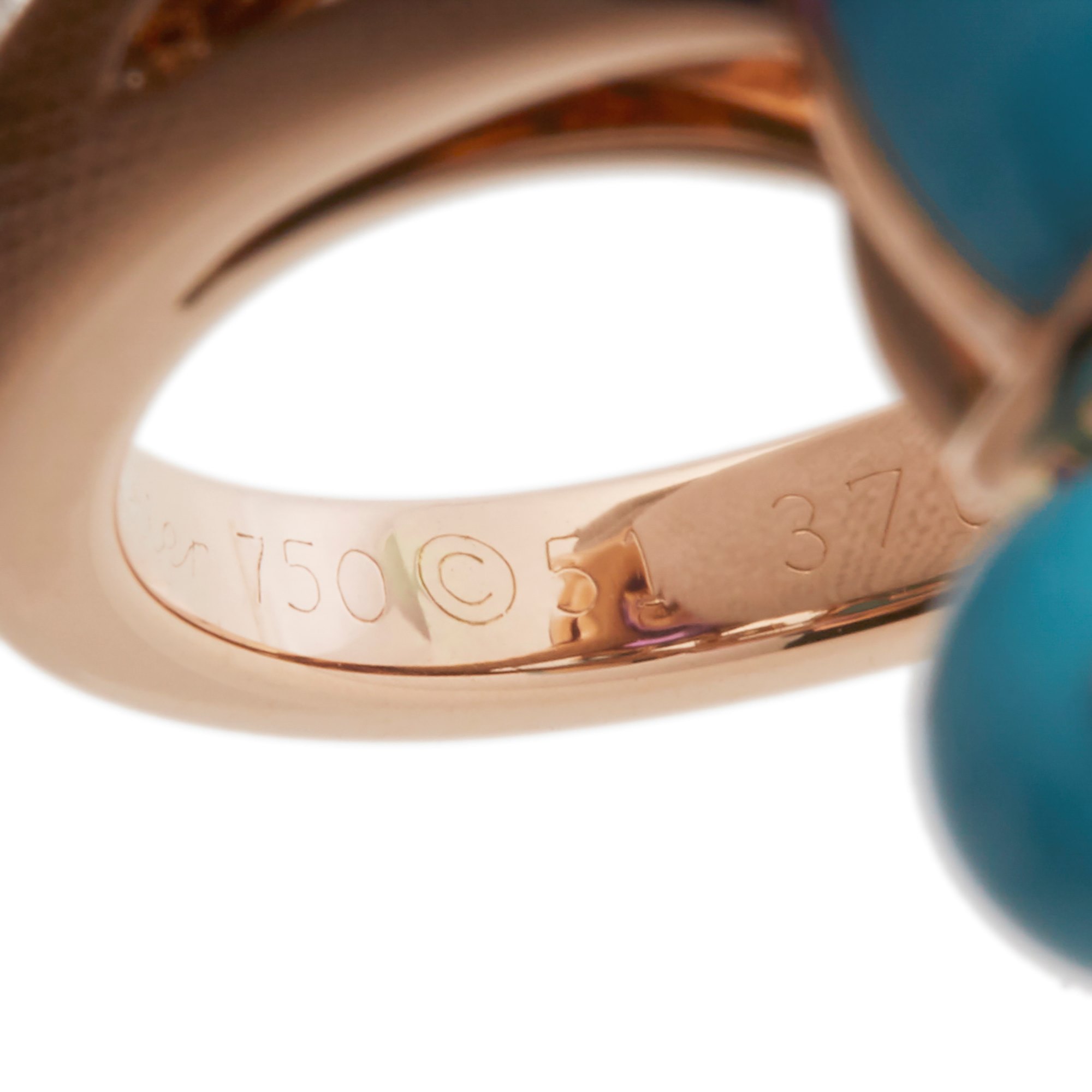 Cartier 18k Rose Gold Amethyst, Turquoise & Diamond Délices de Goa Ring