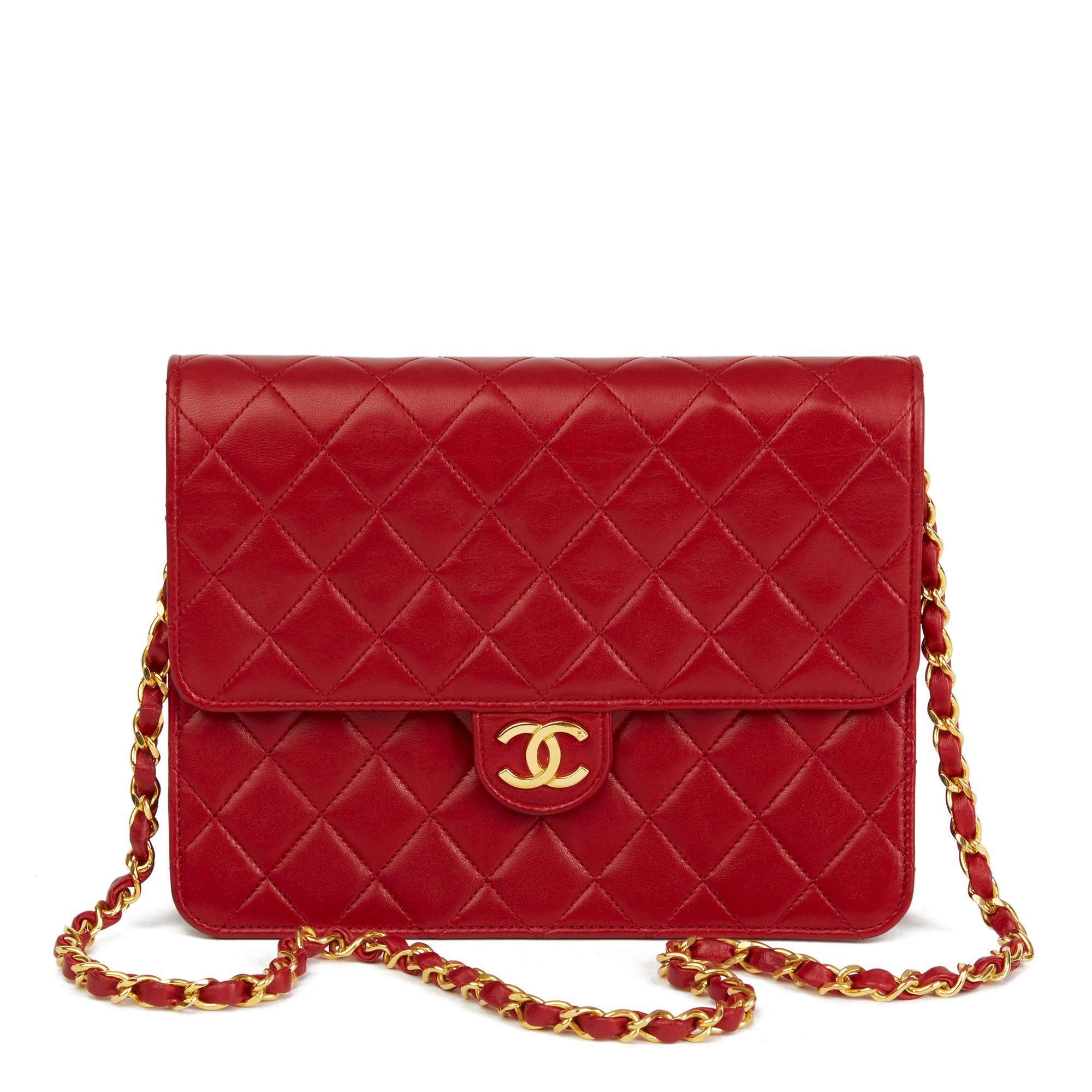 chanel bags red classic